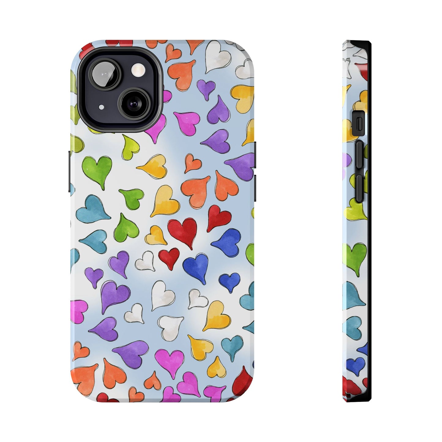 Happy Hearts Blue Sky Phone Case