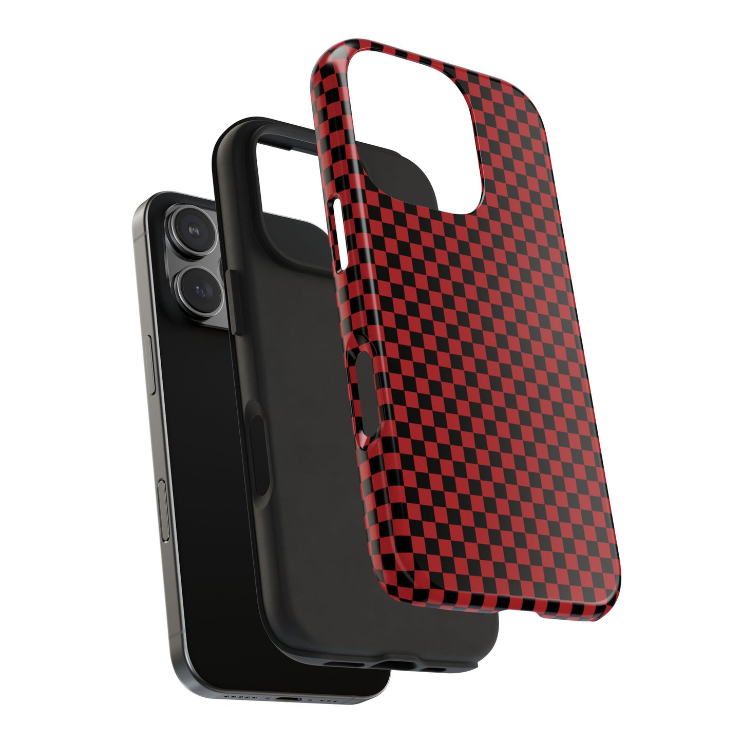 Checkerboard Red / Black Phone Case