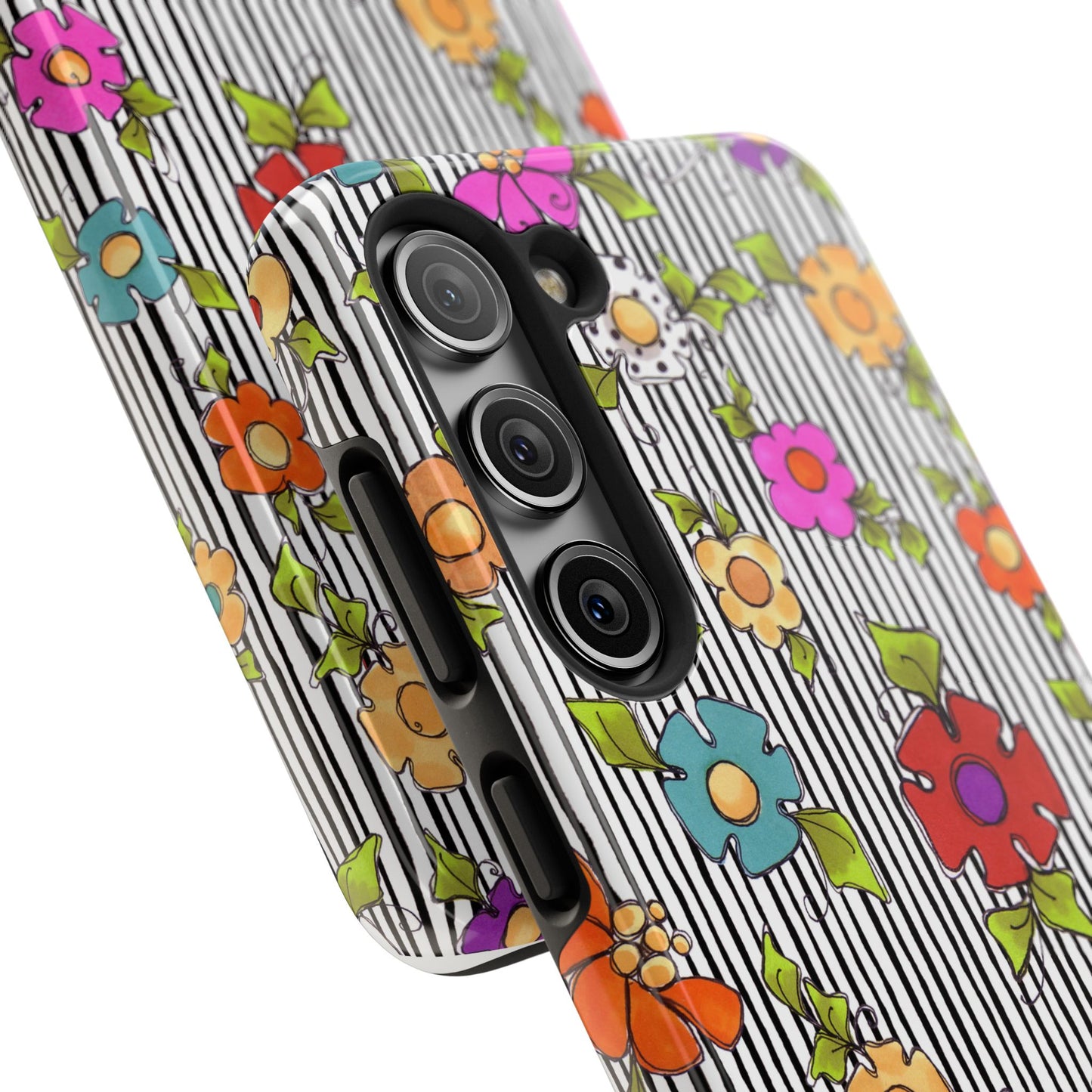 Dog Blooms White / Black Phone Case