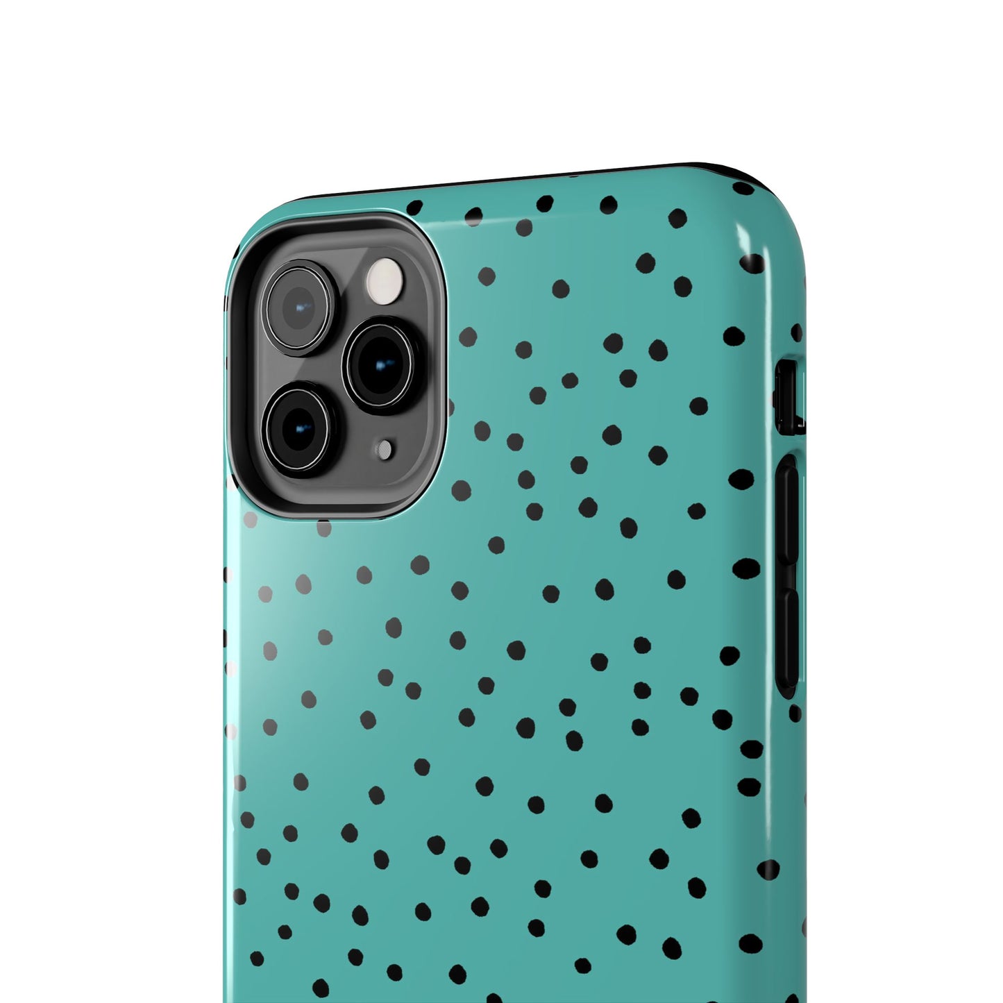 Dinky Dots Turquoise / Black Phone Case