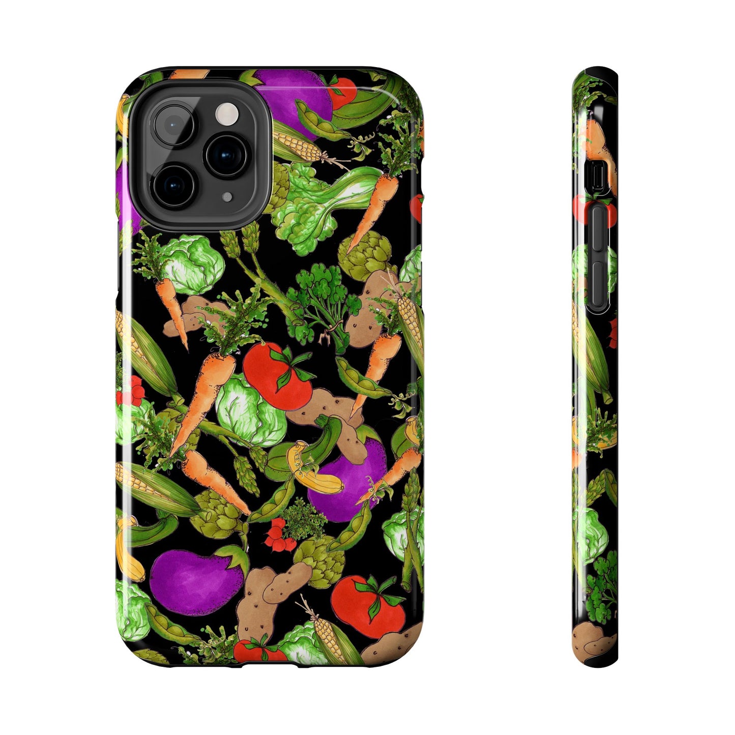 Veggie Jungle Black Phone Case