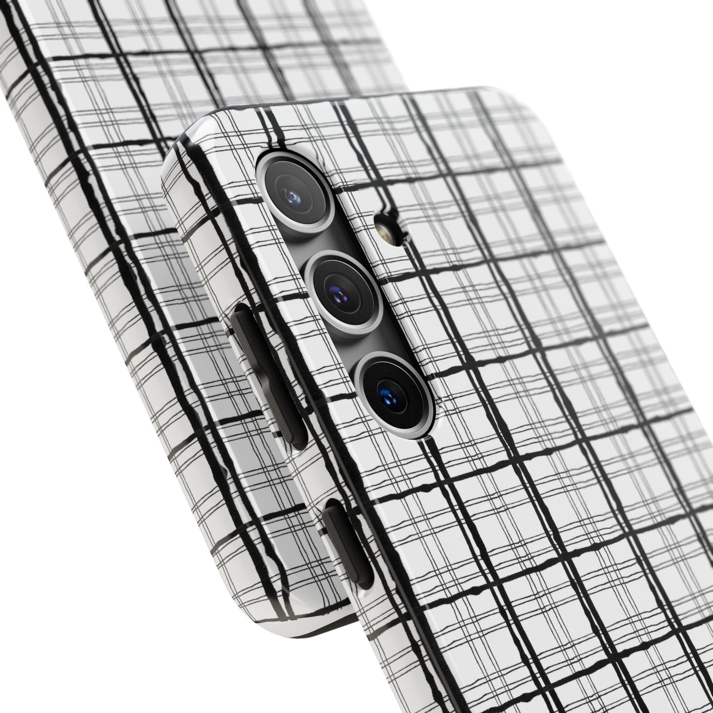 Sophistiplaid White / Black Phone Case