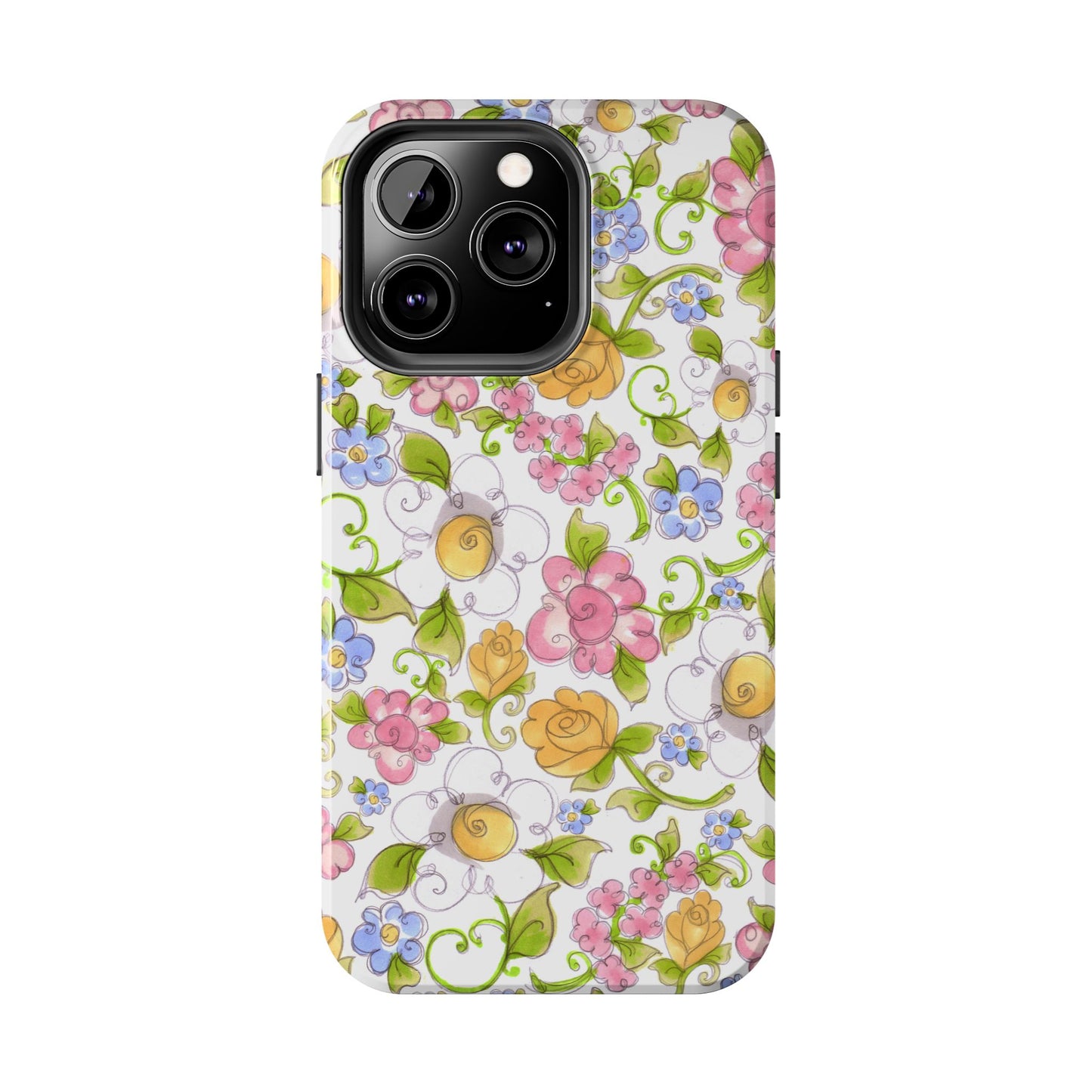 Flower Frolic White Phone Case