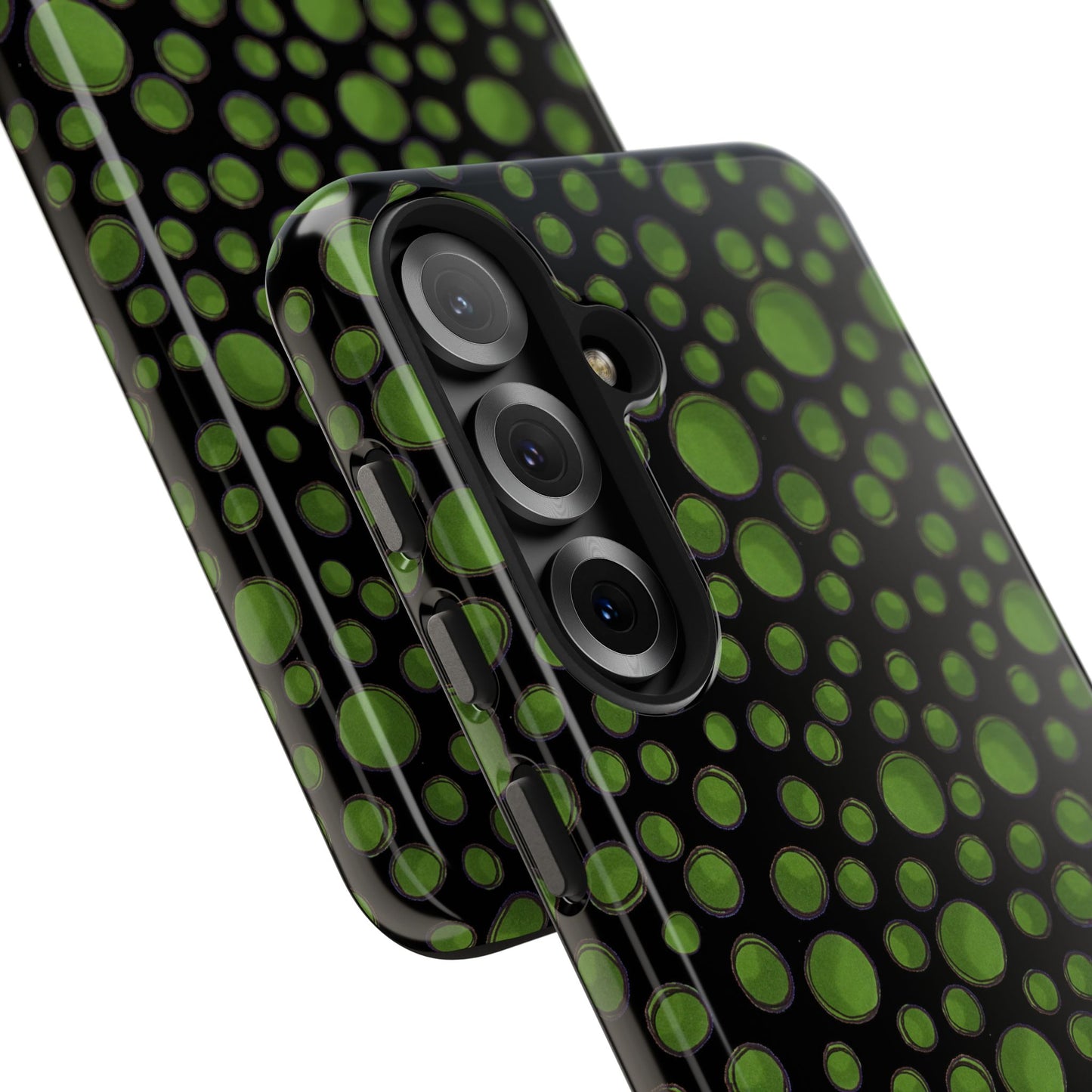 Dot Assortment Black / Green Phone Case