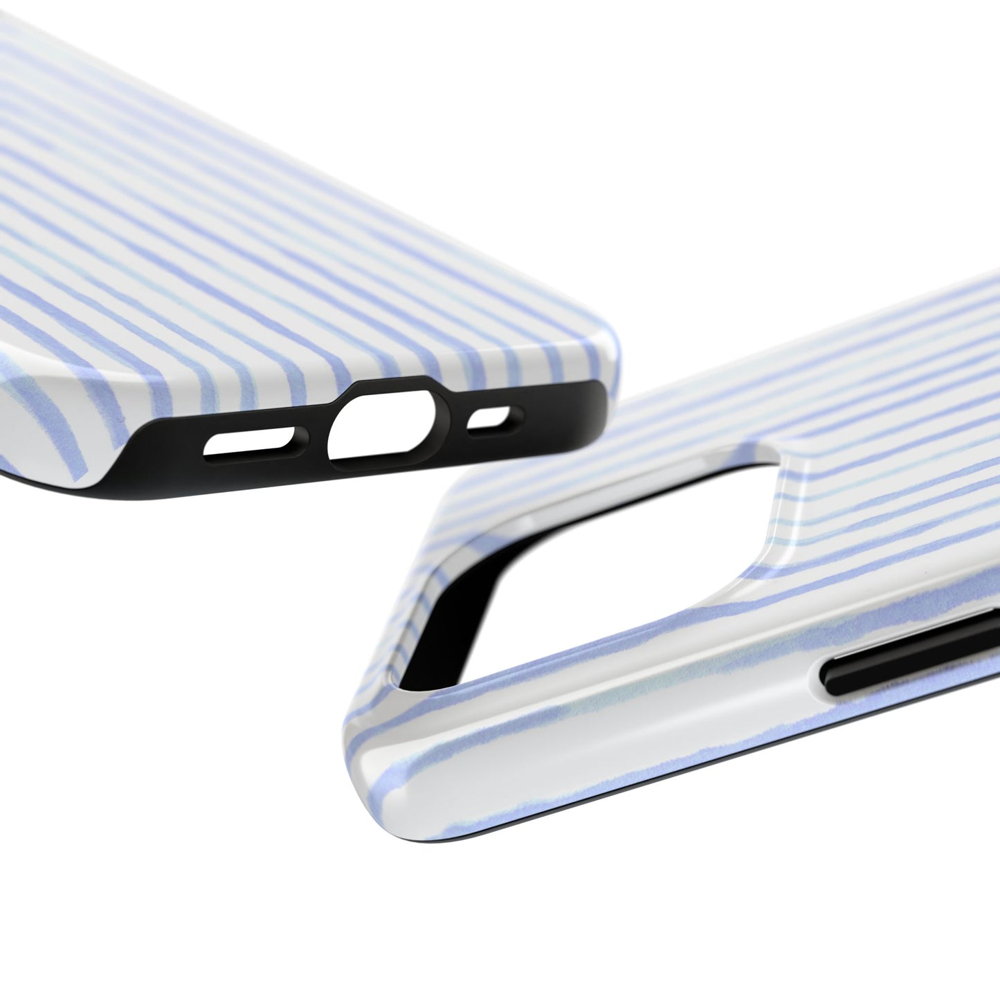 Happy Stripe White / Blue Phone Case