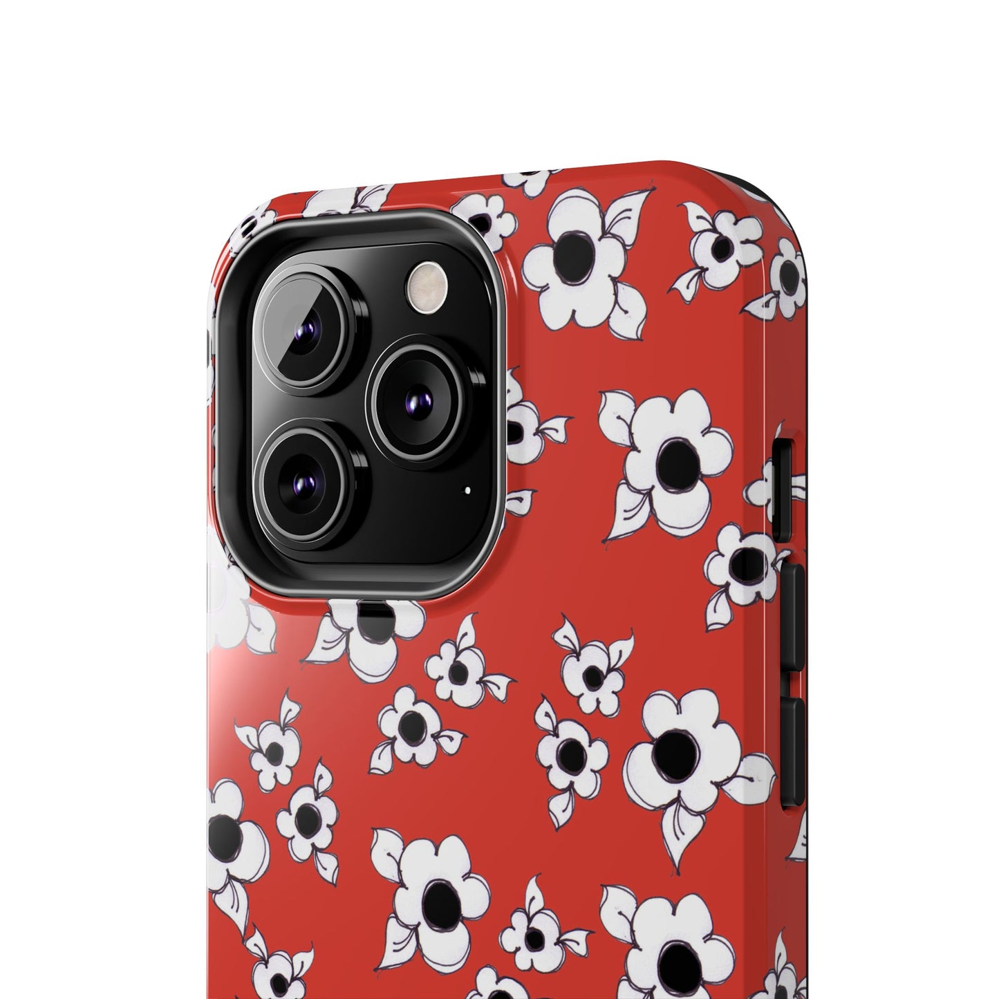 Daisy Cluster Red / Black Phone Case