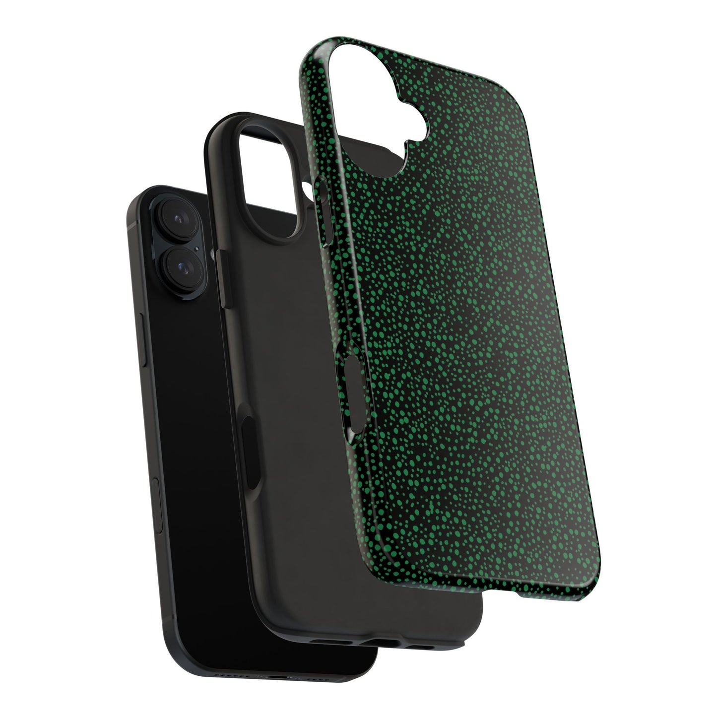 Confetti Black / Green Phone Case