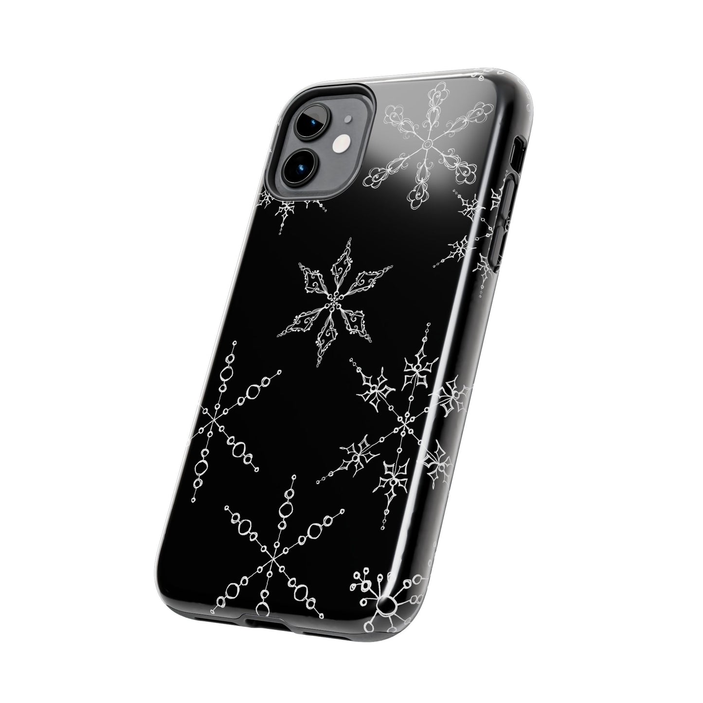 Snowflakes Black Phone Case