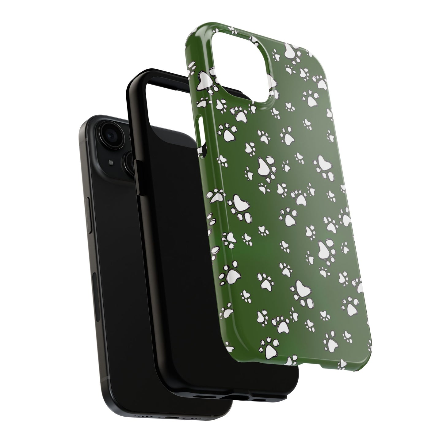 Paw Flakes Green Phone Case