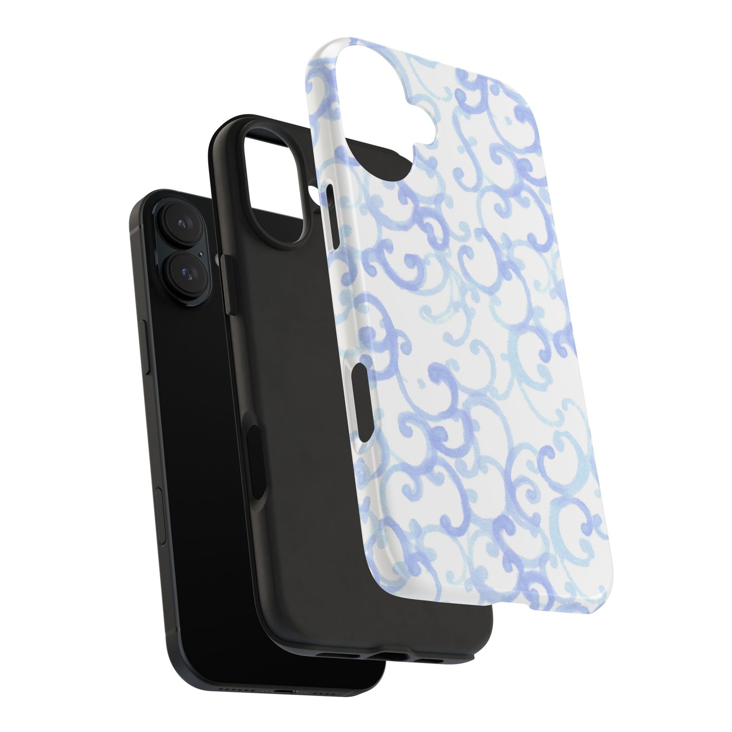 Scrollie White / Blue Phone Case