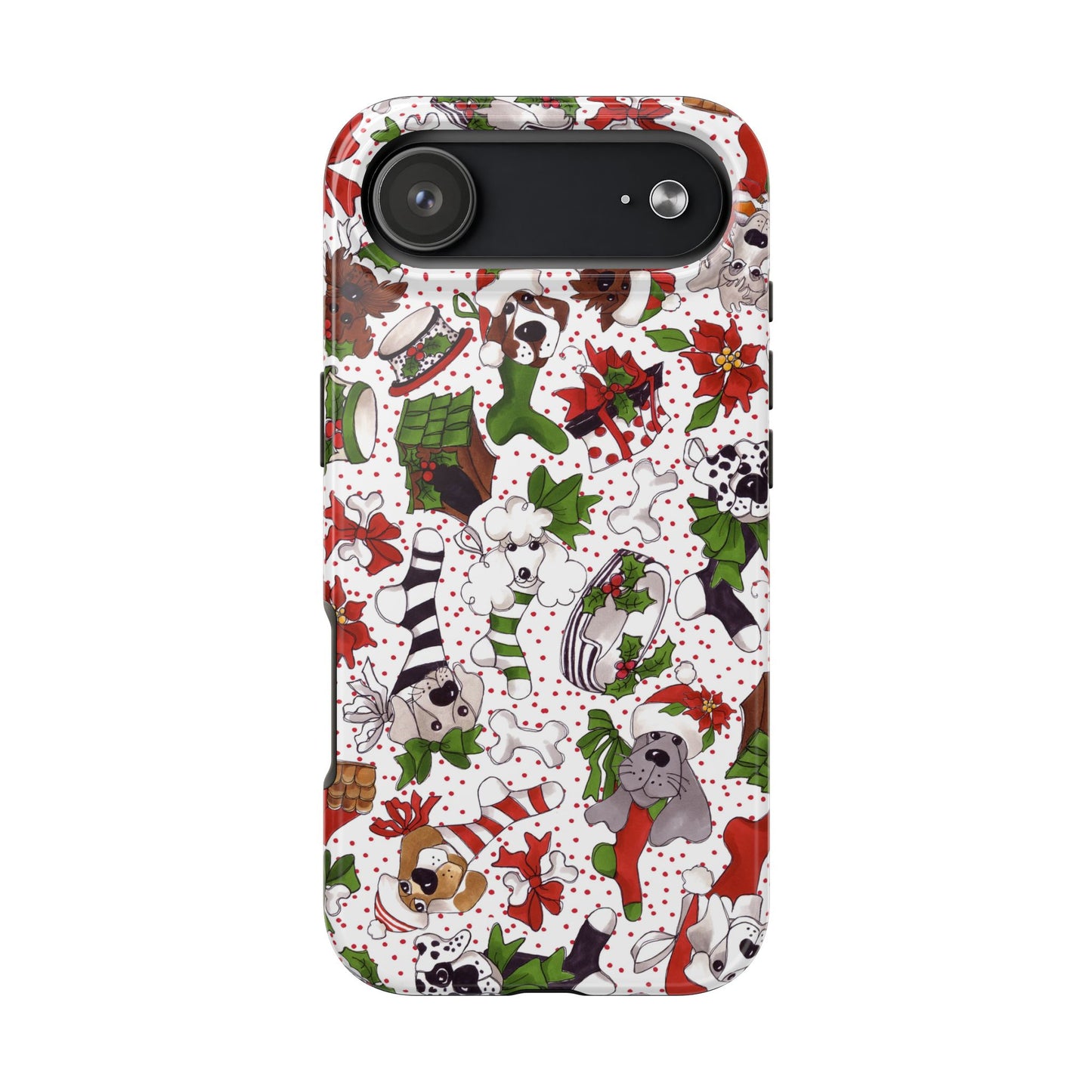 Holiday Fun Toss White / Red Phone Case