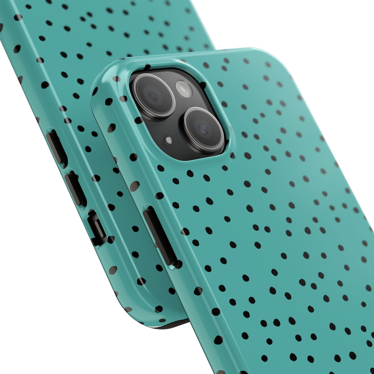 Dinky Dots Turquoise / Black Phone Case
