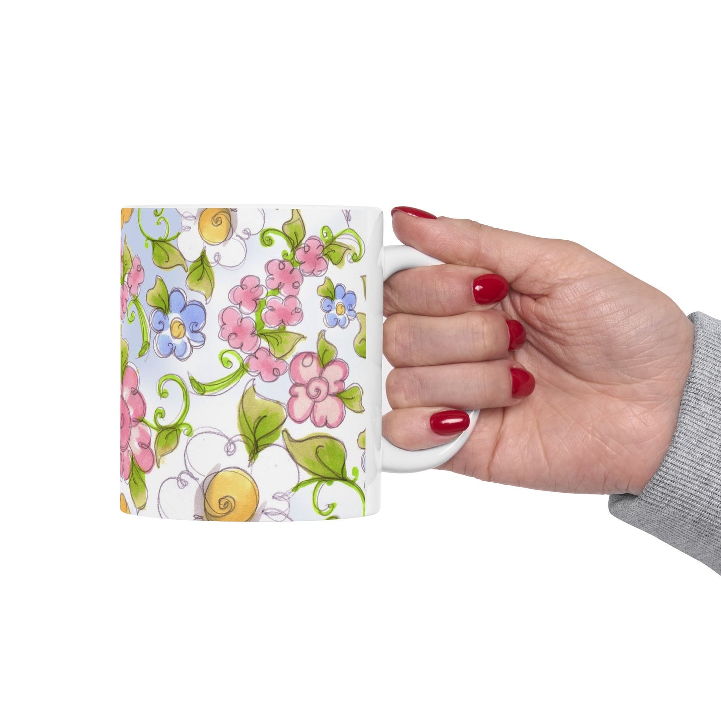 Flower Frolic Blue Cup