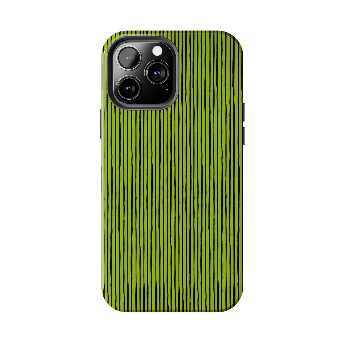 Quirky Pin Stripe Green / Black Phone Case