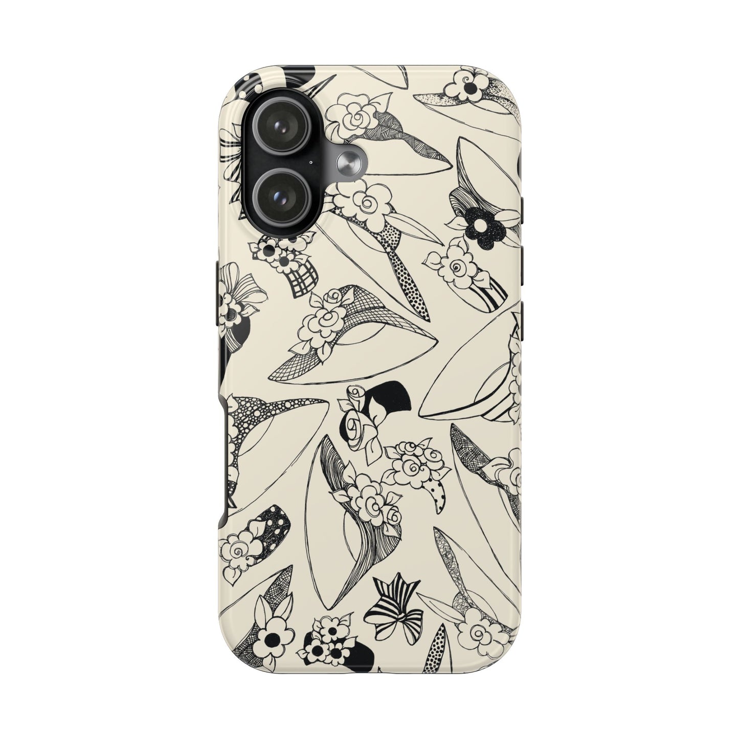 Millinery Ivory / Black Phone Case