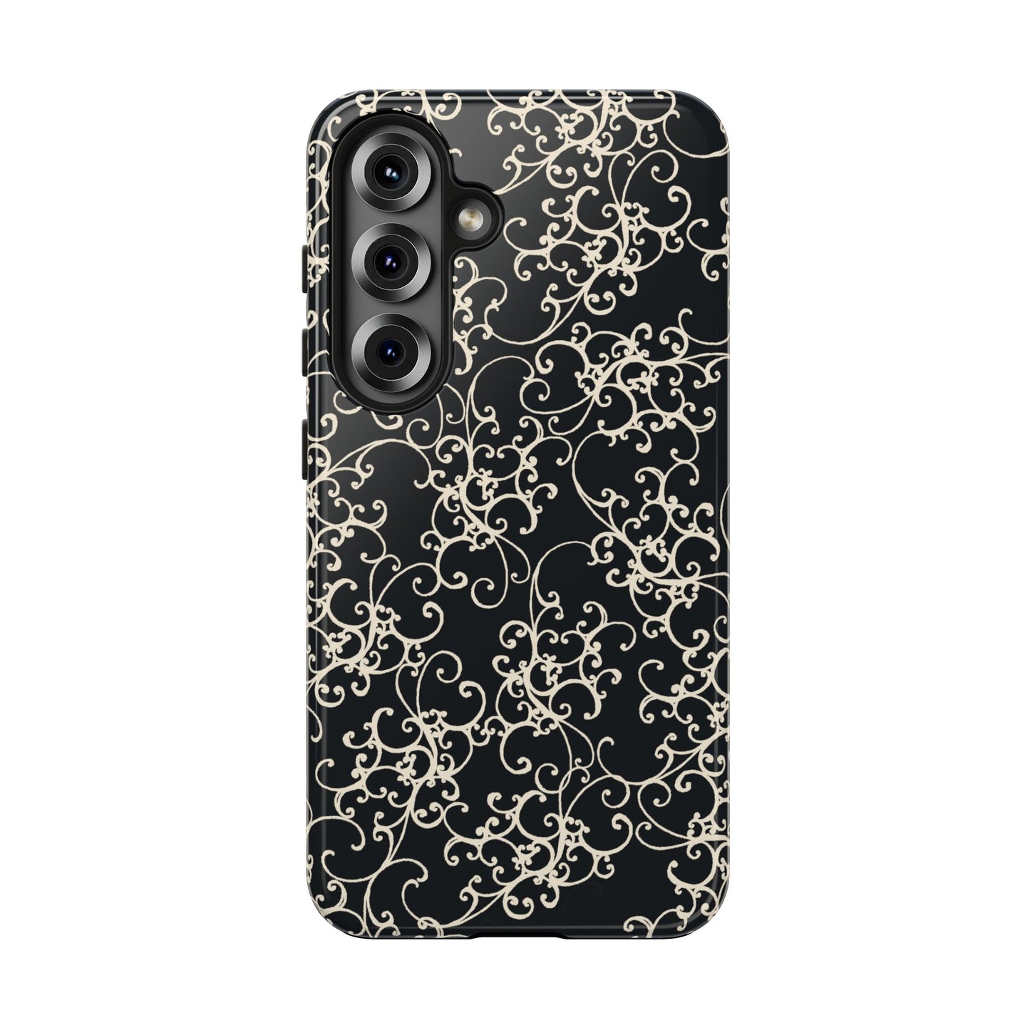 Elegant Scroll Black / Ivory Phone Case