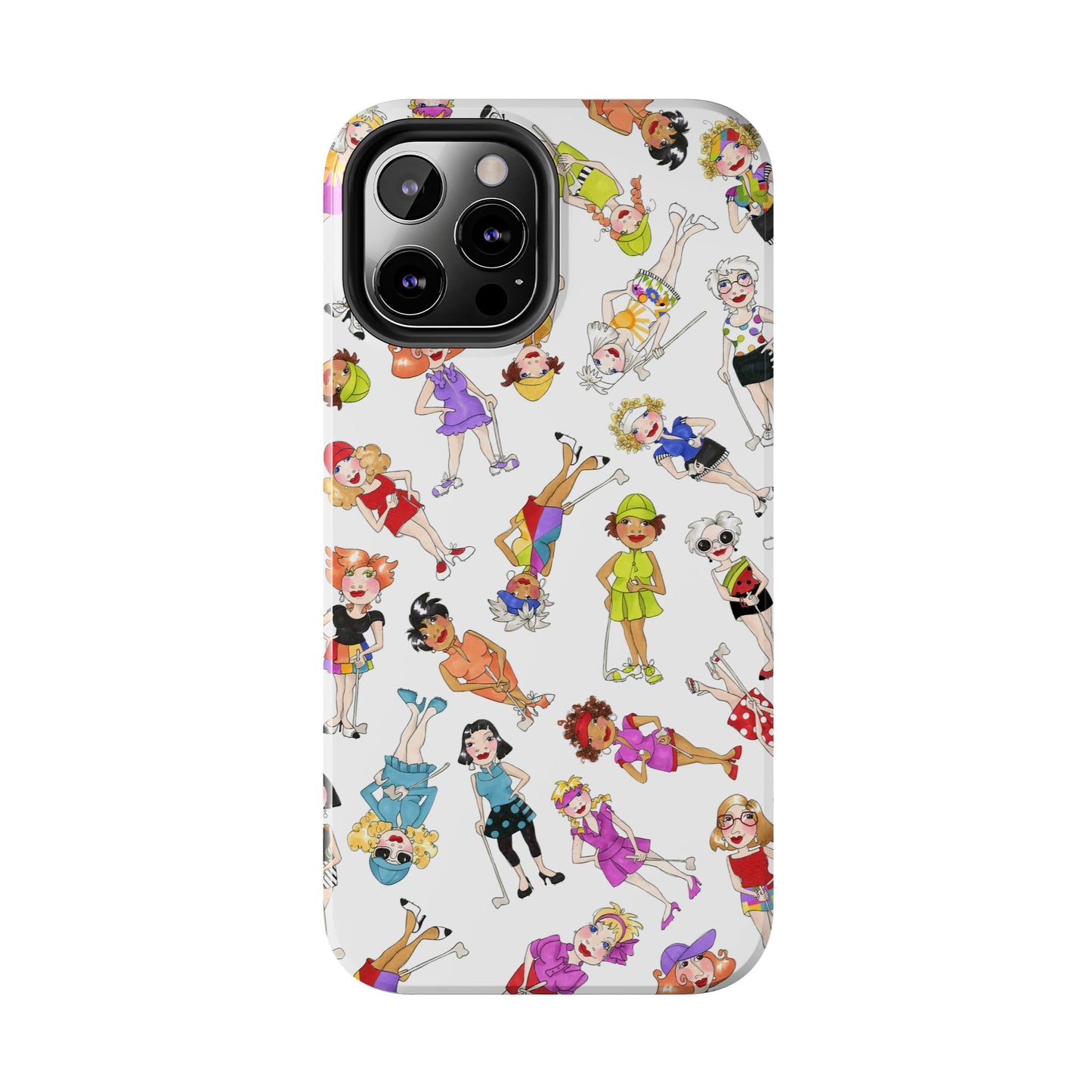 Tossed Golfer Girls White Phone Case