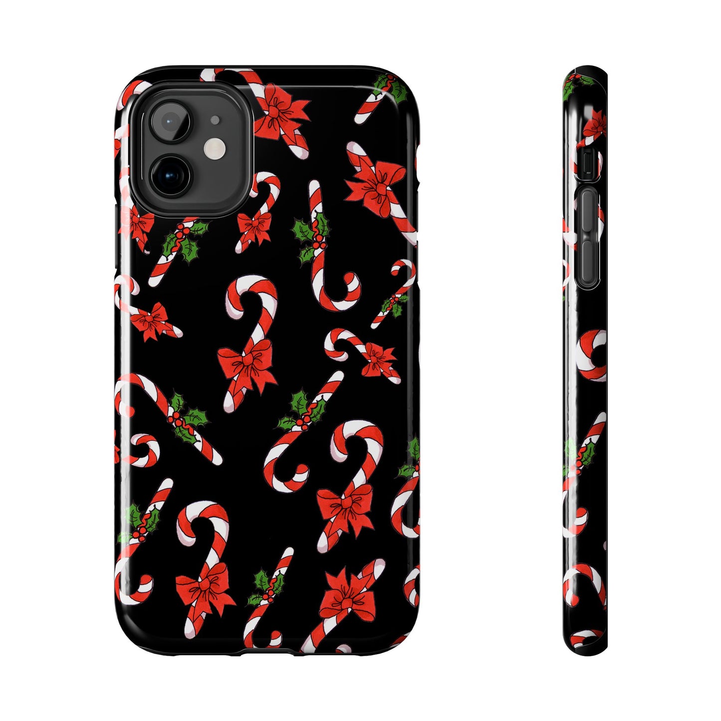 Candy Cane Crowd Black Phone Case
