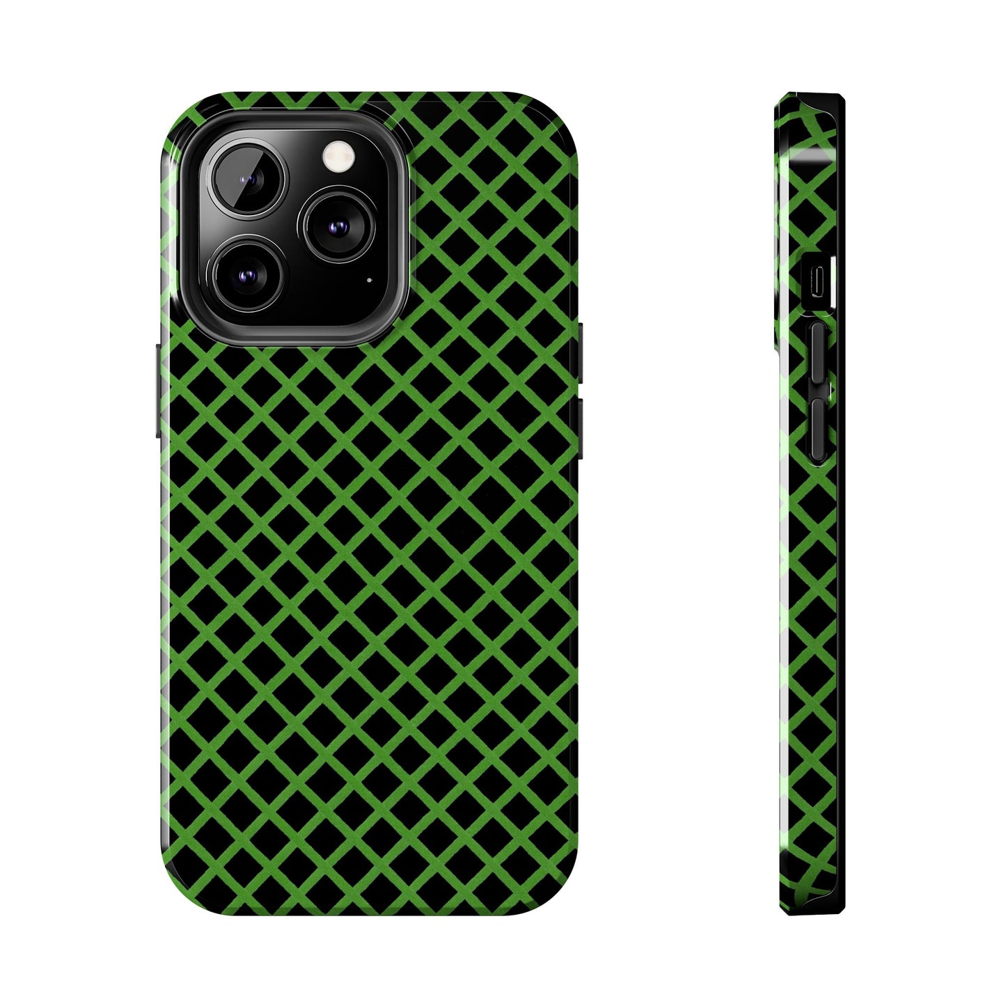 Trellis Green / Black Phone Case