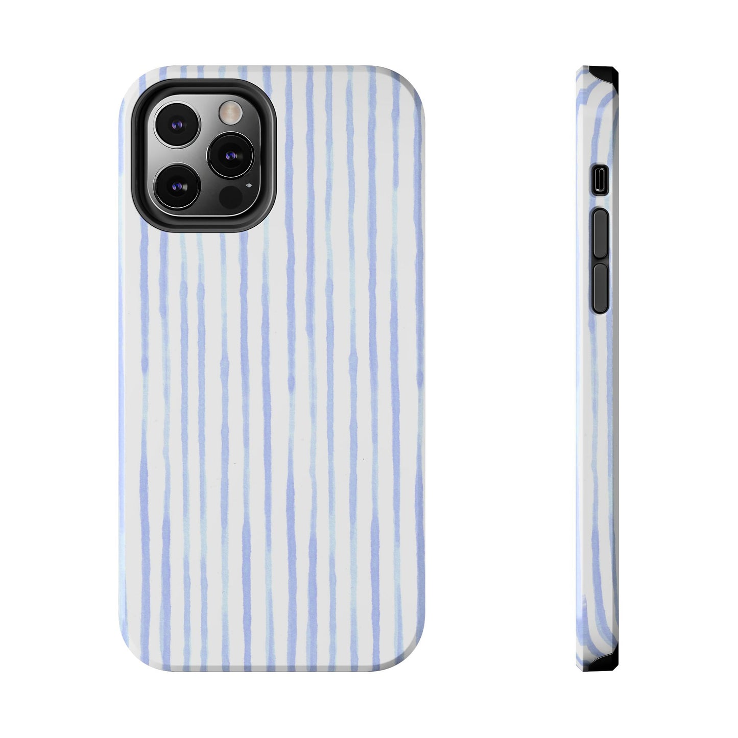 Happy Stripe White / Blue Phone Case