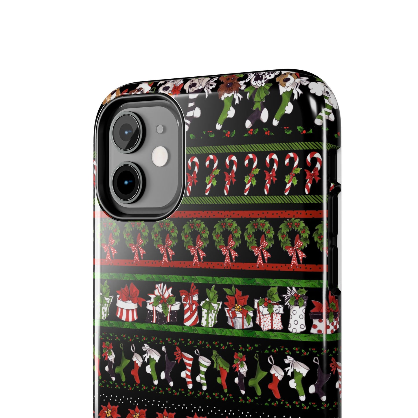 Holiday Borders Black Phone Case