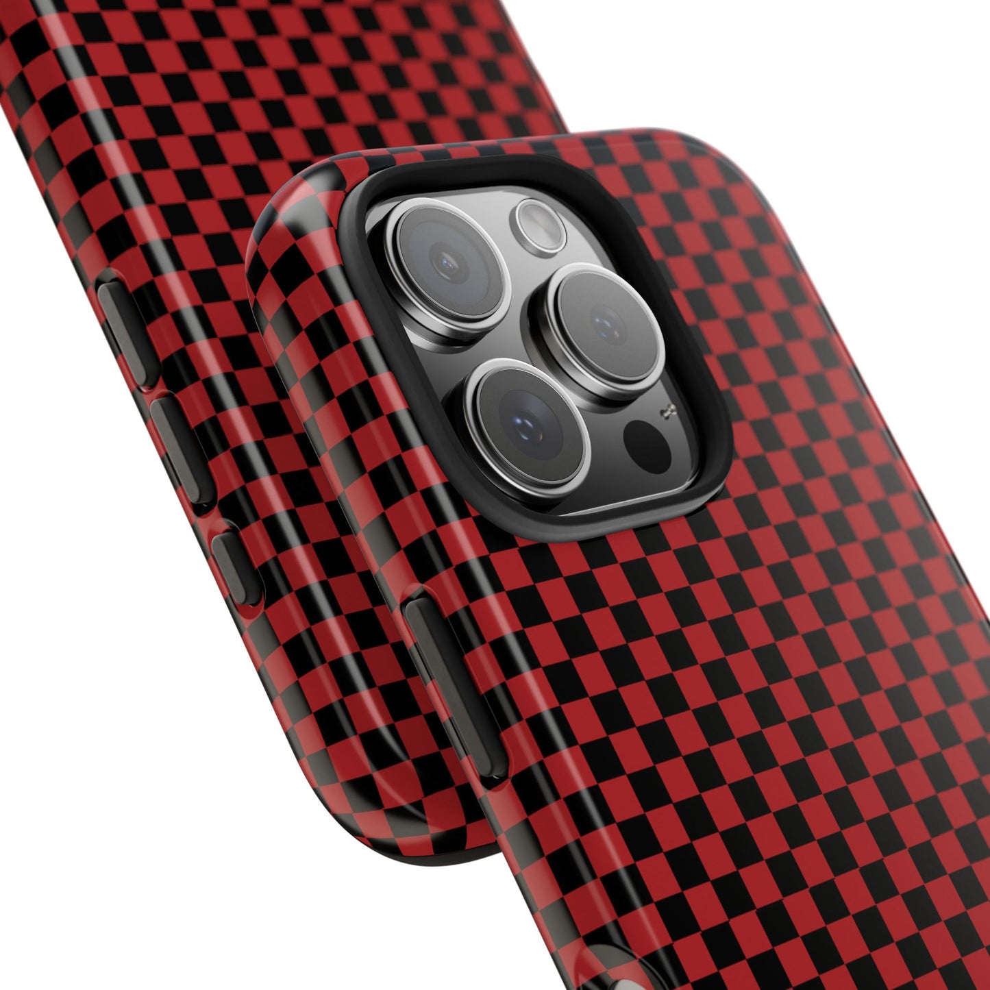 Checkerboard Red / Black Phone Case