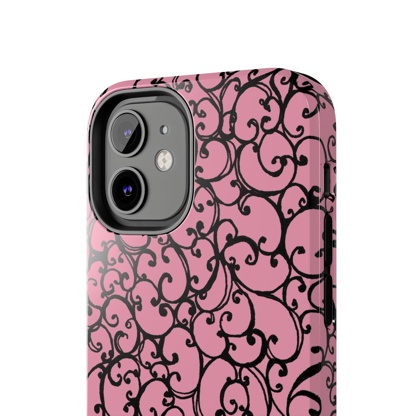 Scrollie Pink / Black Phone Case