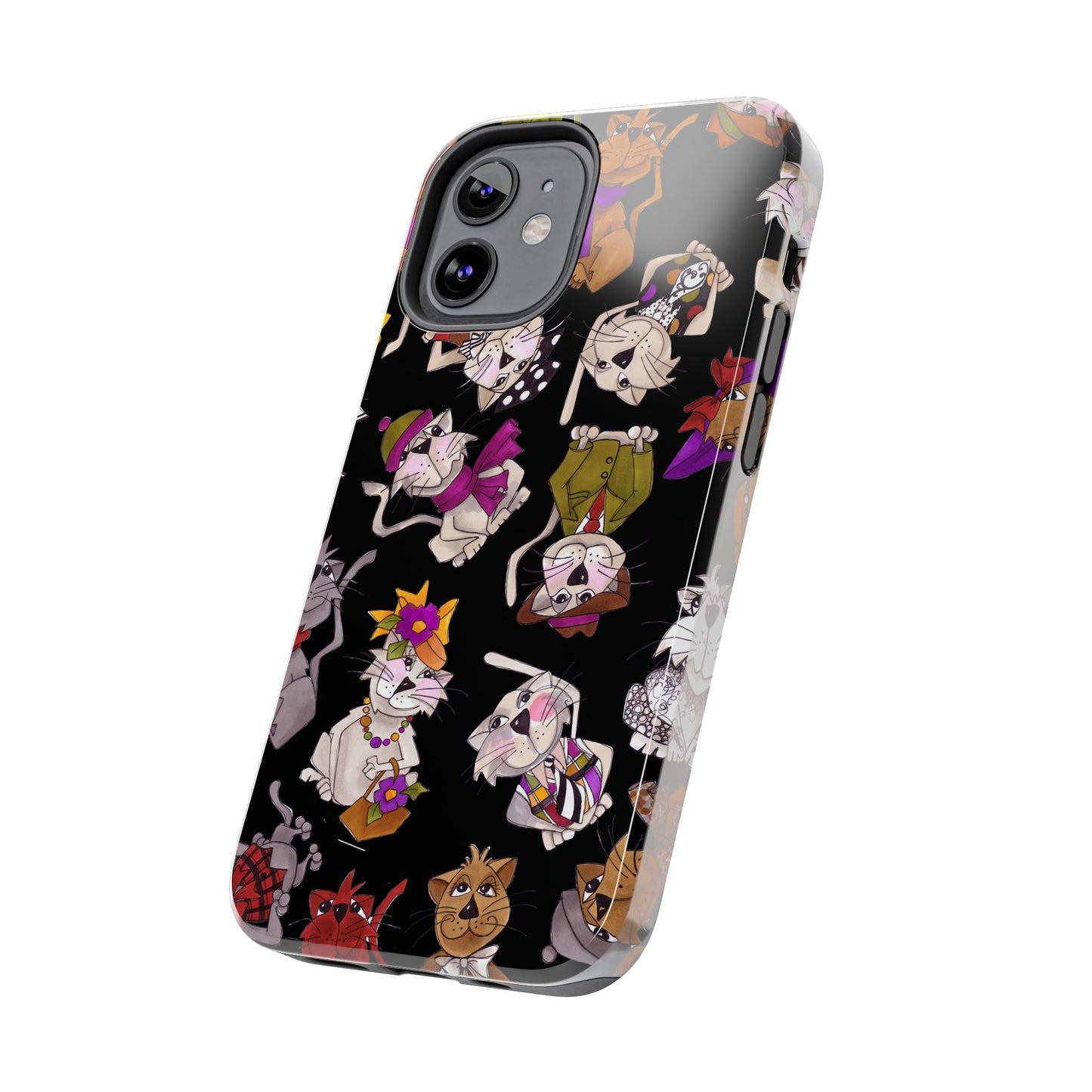 Spice Cats Tossed Black Phone Case