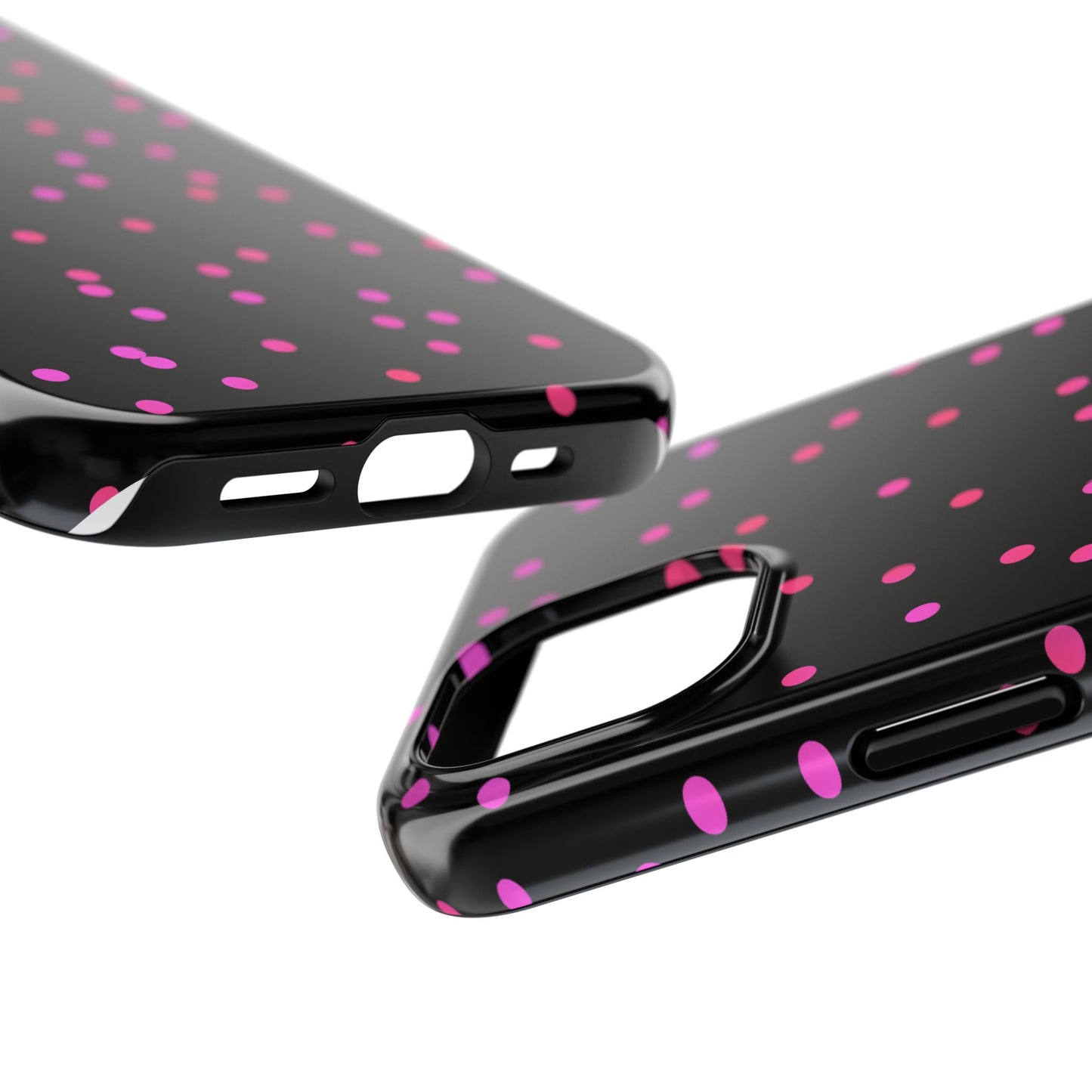 Space Dots Black / Cerise Phone Case