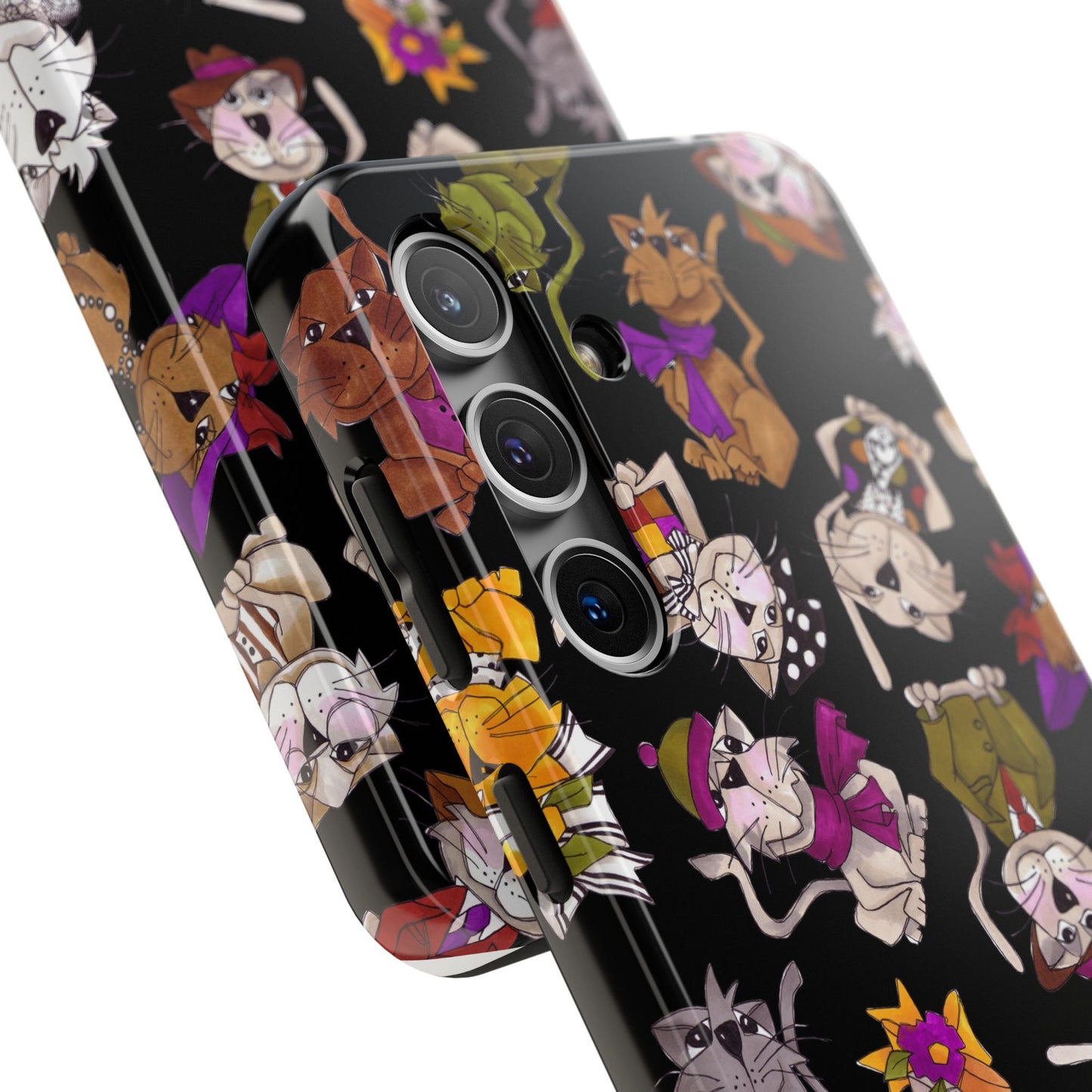 Spice Cats Tossed Black Phone Case