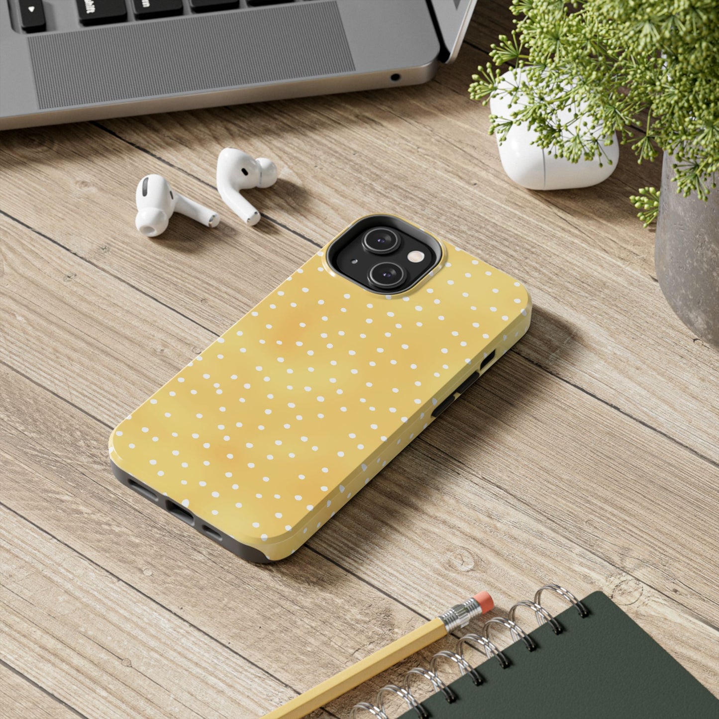 Dinky Dots Yellow / White Phone Case