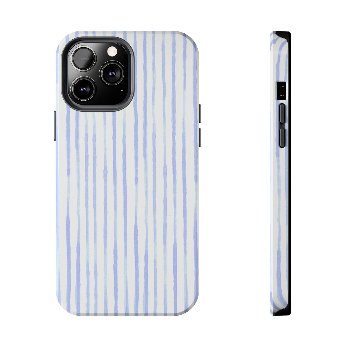 Happy Stripe White / Blue Phone Case