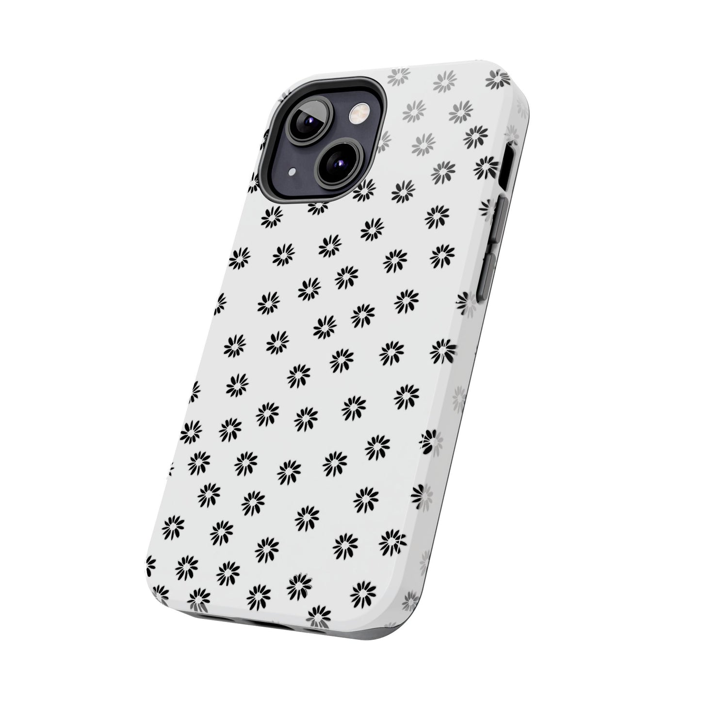 Daisy Dot White / Black Phone Case
