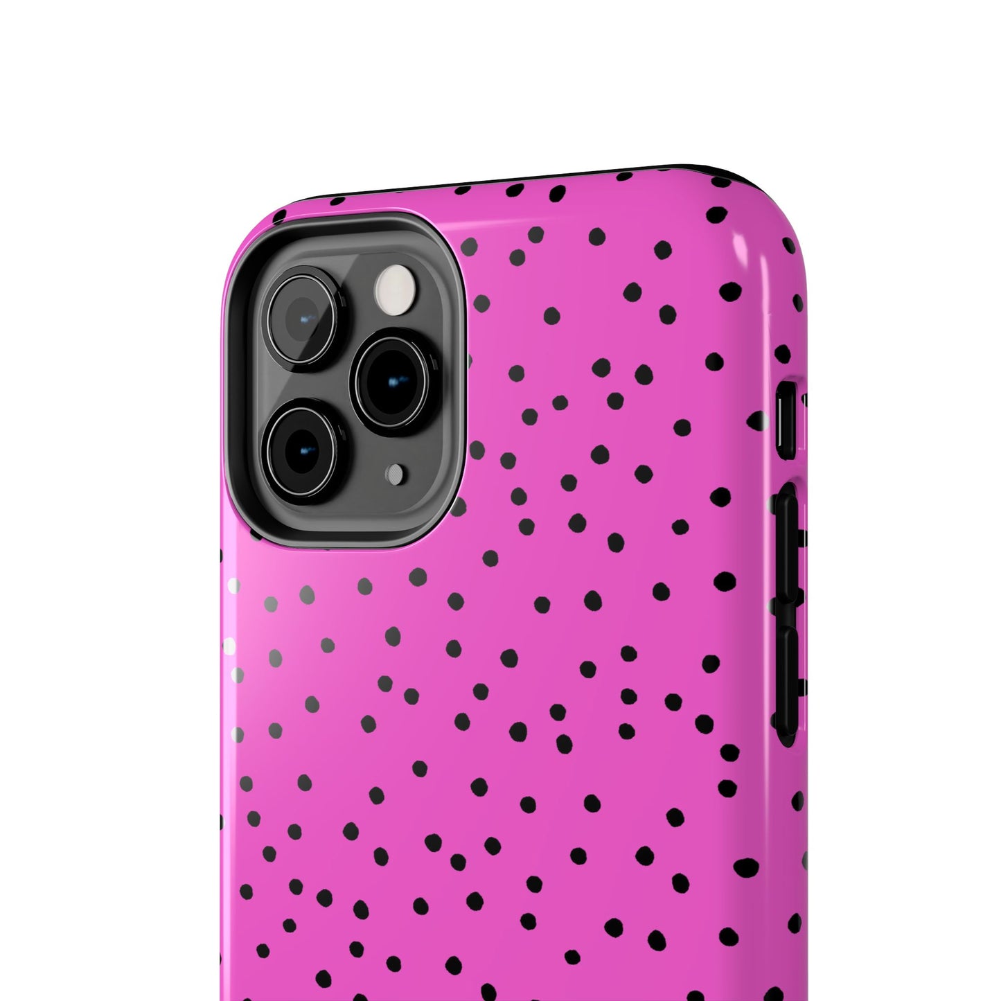 Dinky Dots Cerise / Black Phone Case