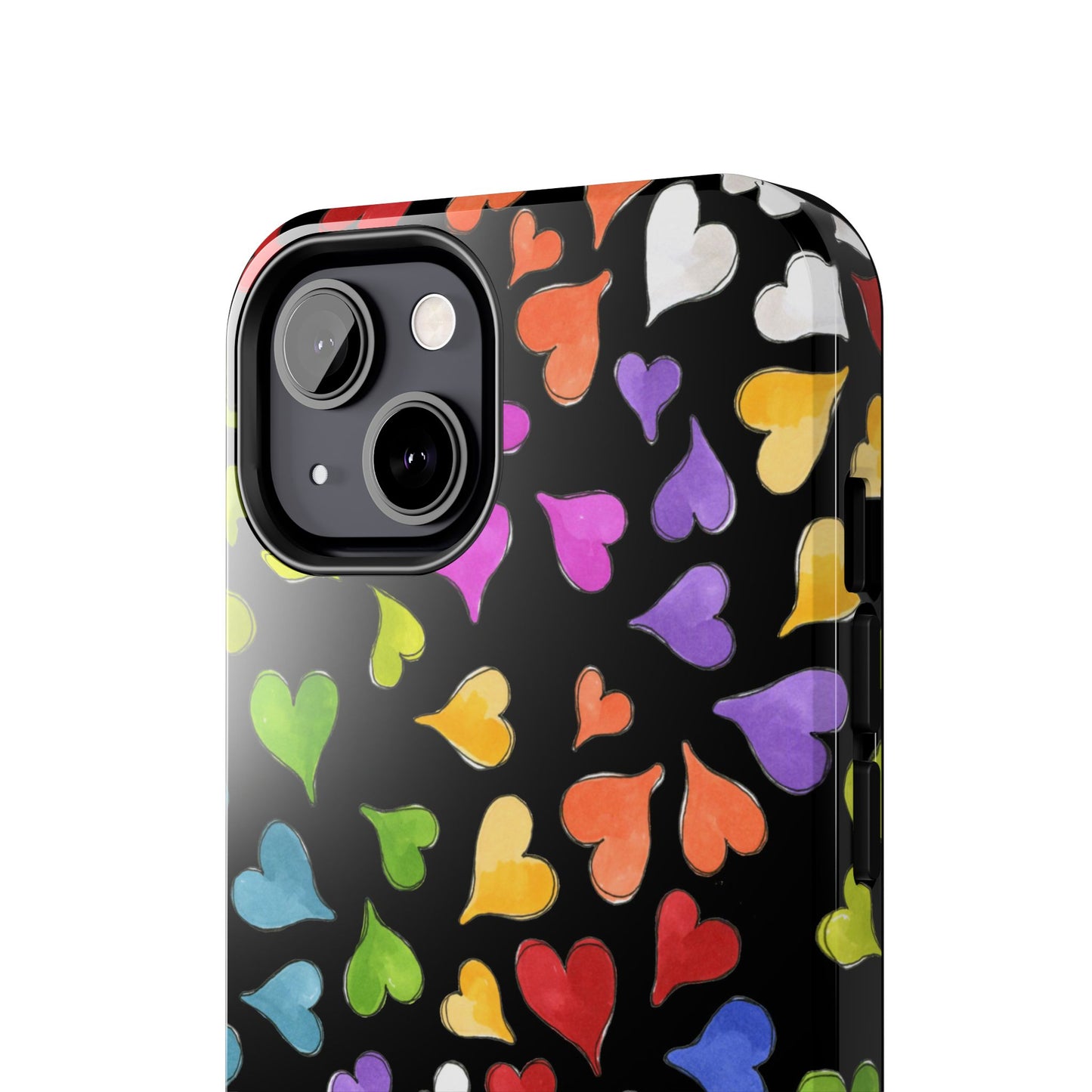 Happy Hearts Black Phone Case