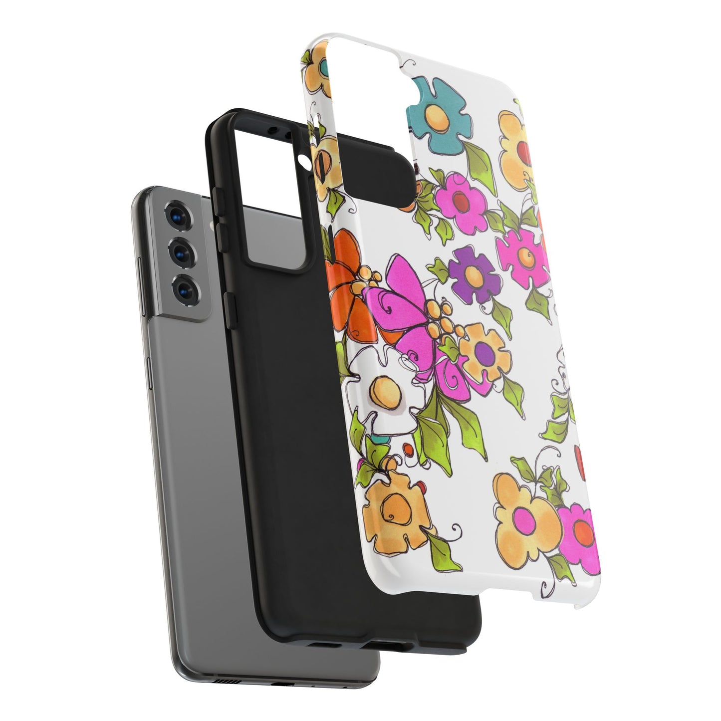 Happy Blooms White Phone Case