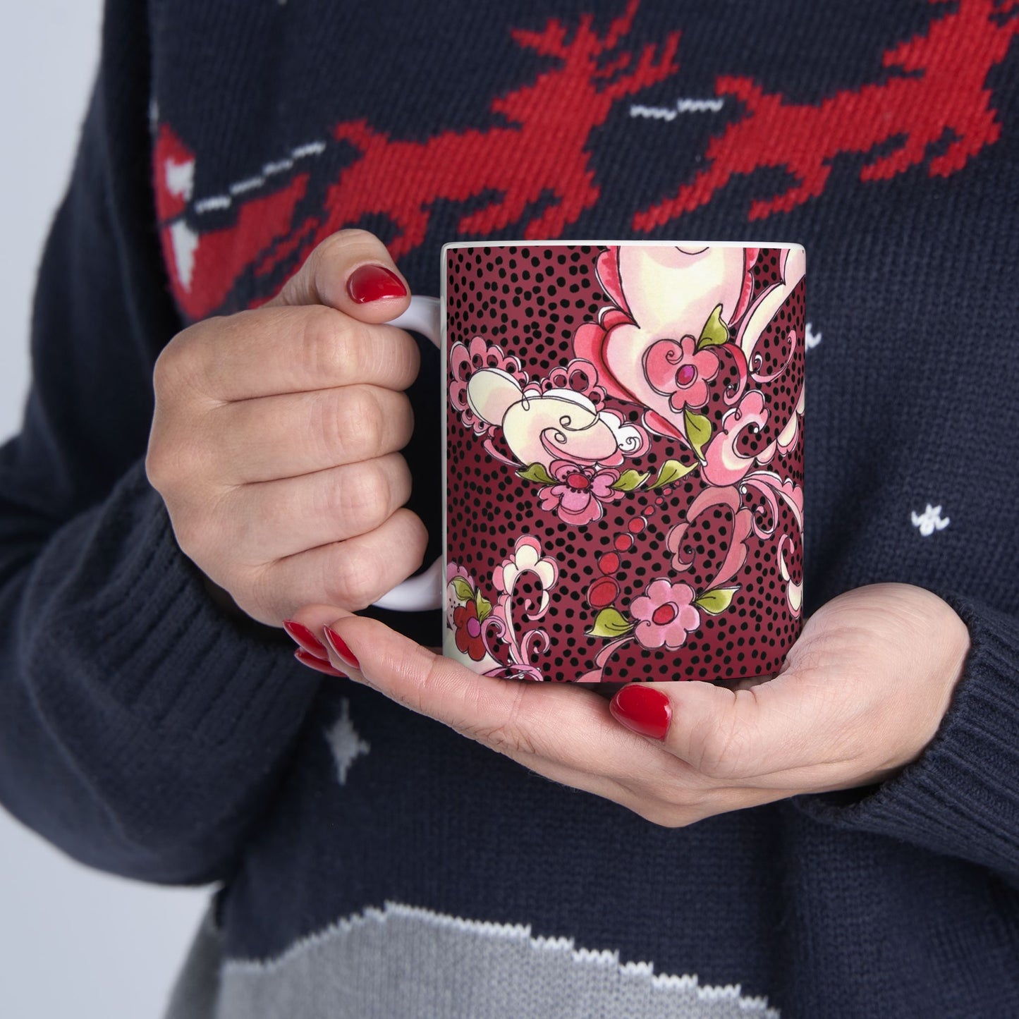 Paisley Flow Magenta Cup