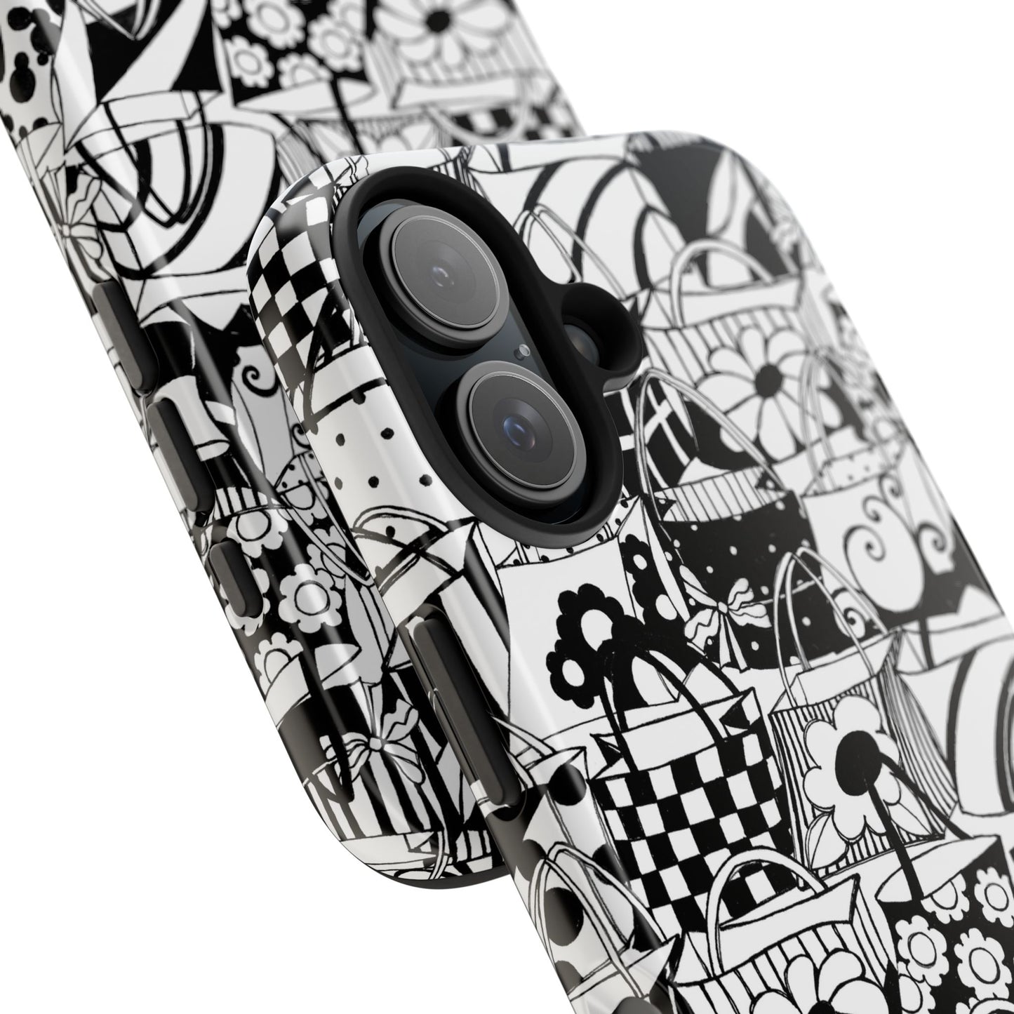 Totally Black / White Phone Case