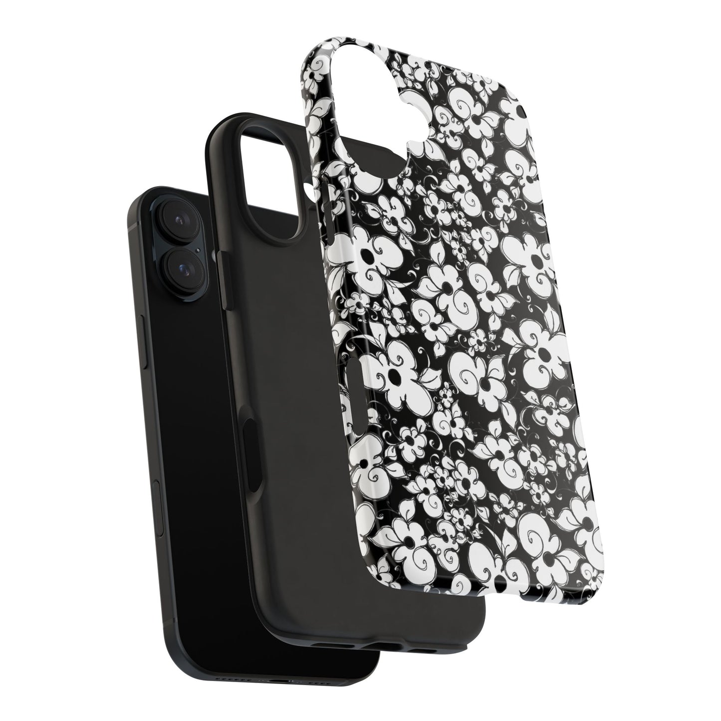 Dog Daisies Black Phone Case