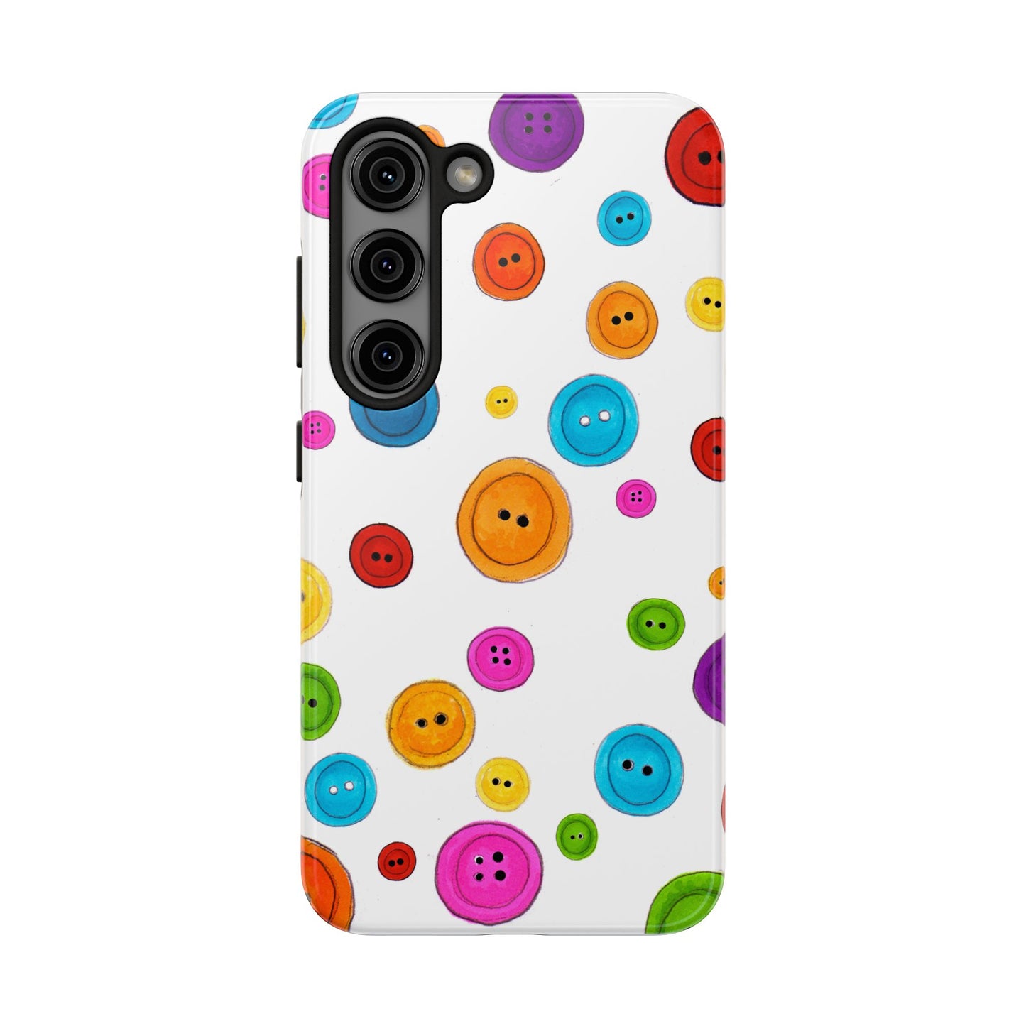 Button Dots White Phone Case