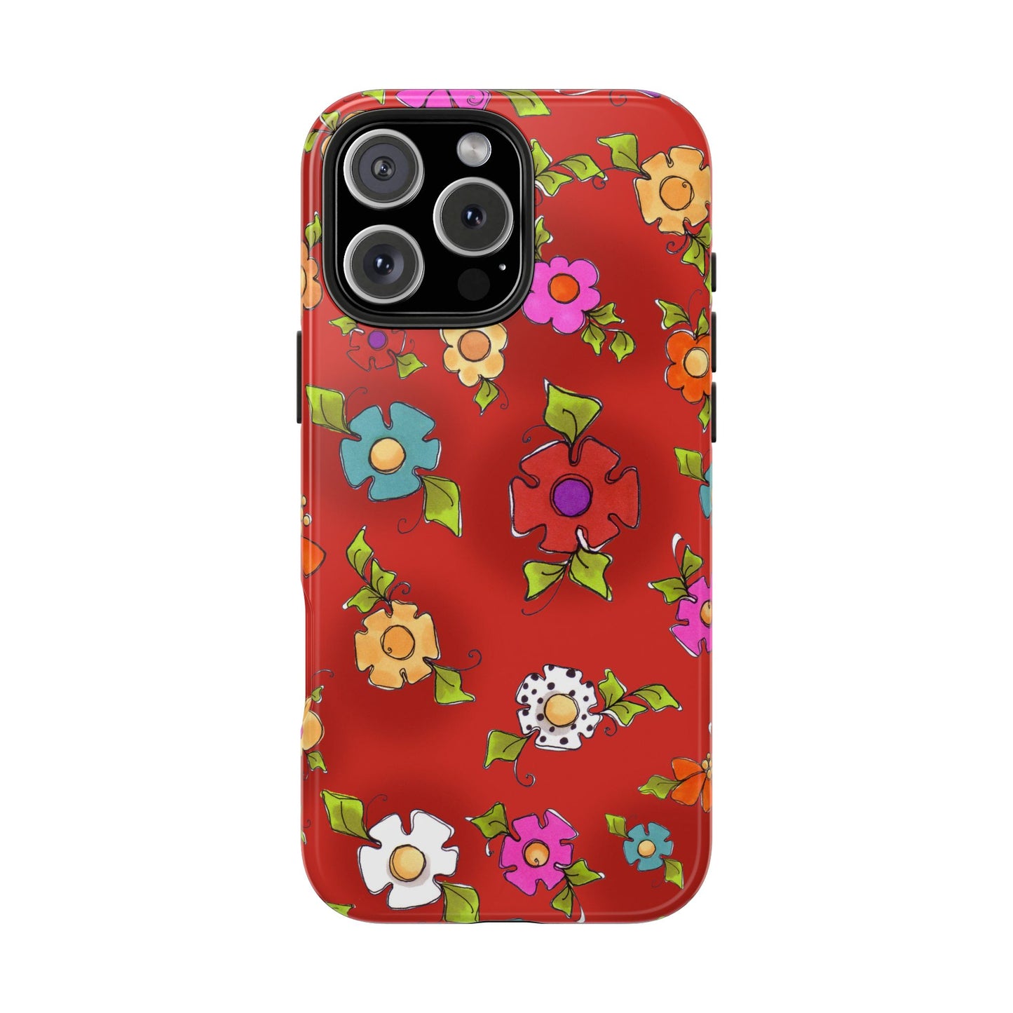 Happy Blooms Red Phone Case
