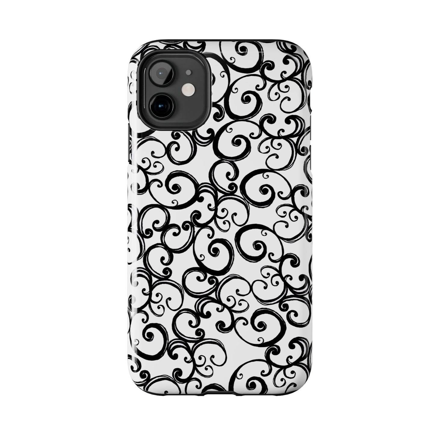 Curls White / Black Phone Case