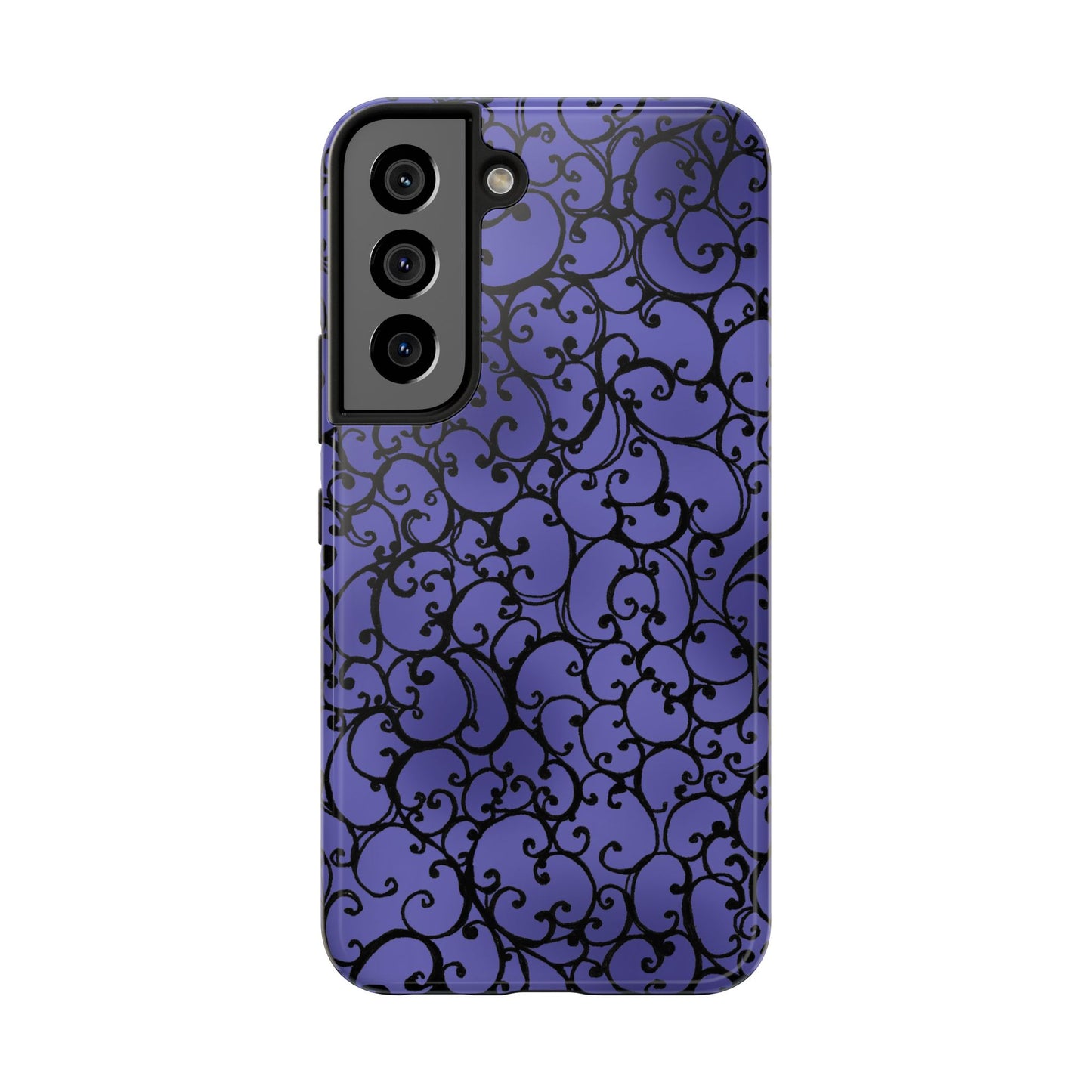 Scrollie Violet / Black Phone Case
