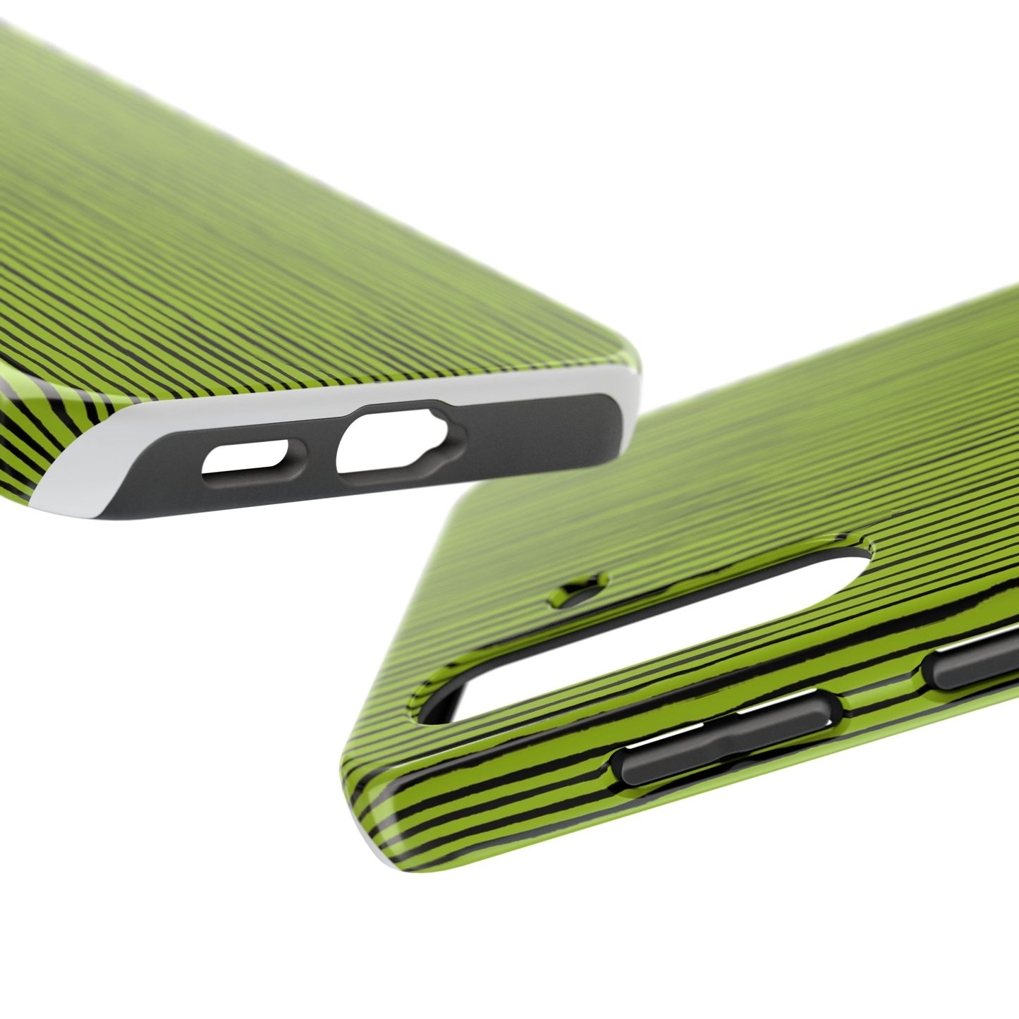 Quirky Pin Stripe Green / Black Phone Case
