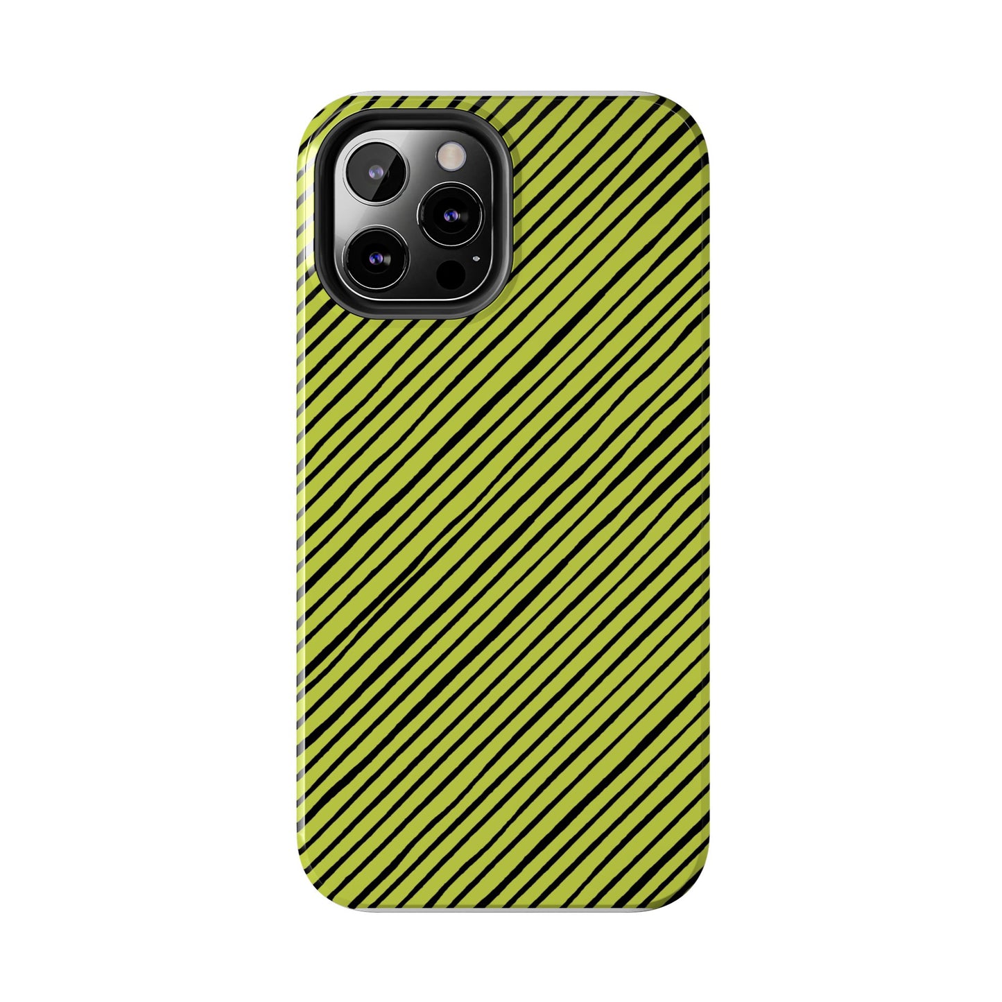 Quirky Bias Stripe Green / Black Phone Case