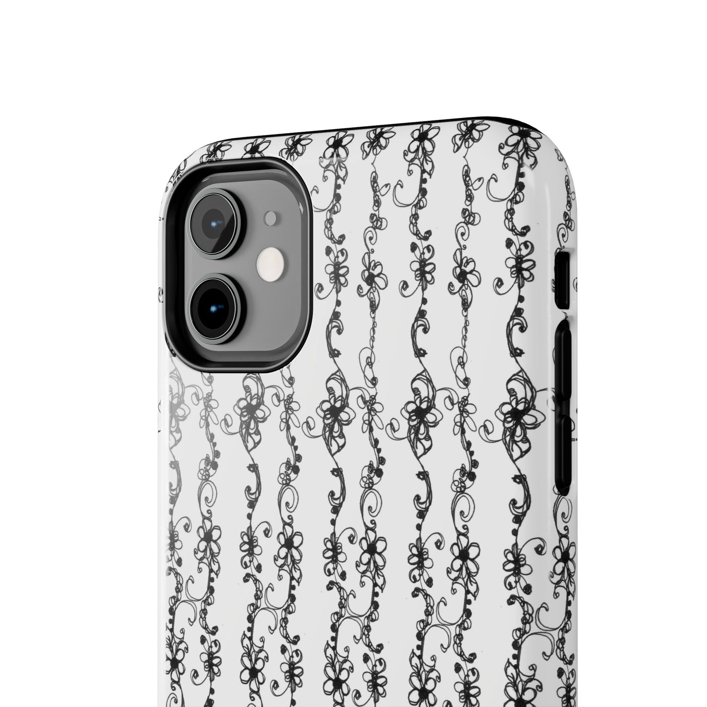 Flower Scroll Stripe Phone Case