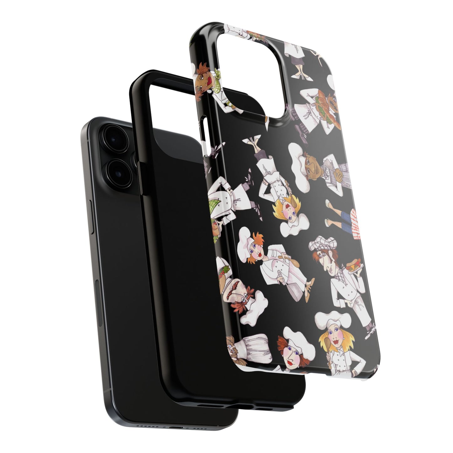 Tossed Chefs Black Phone Case