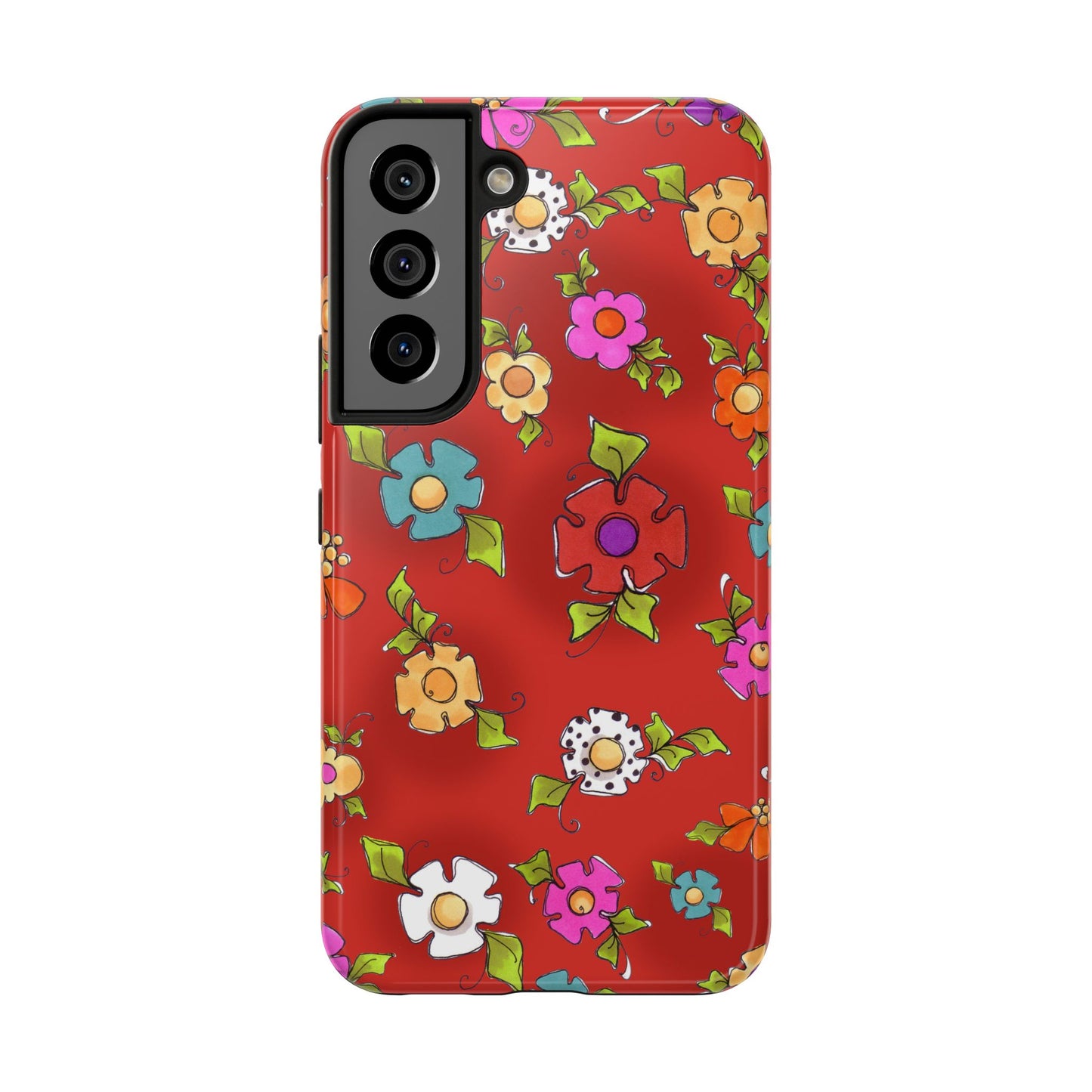 Happy Blooms Red Phone Case
