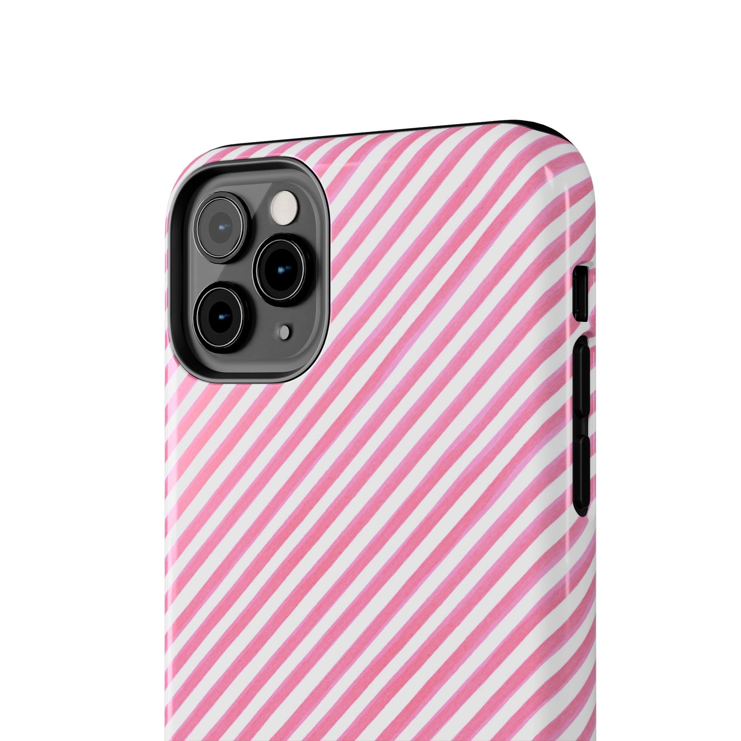 Bias Stripe Pink / White Phone Case