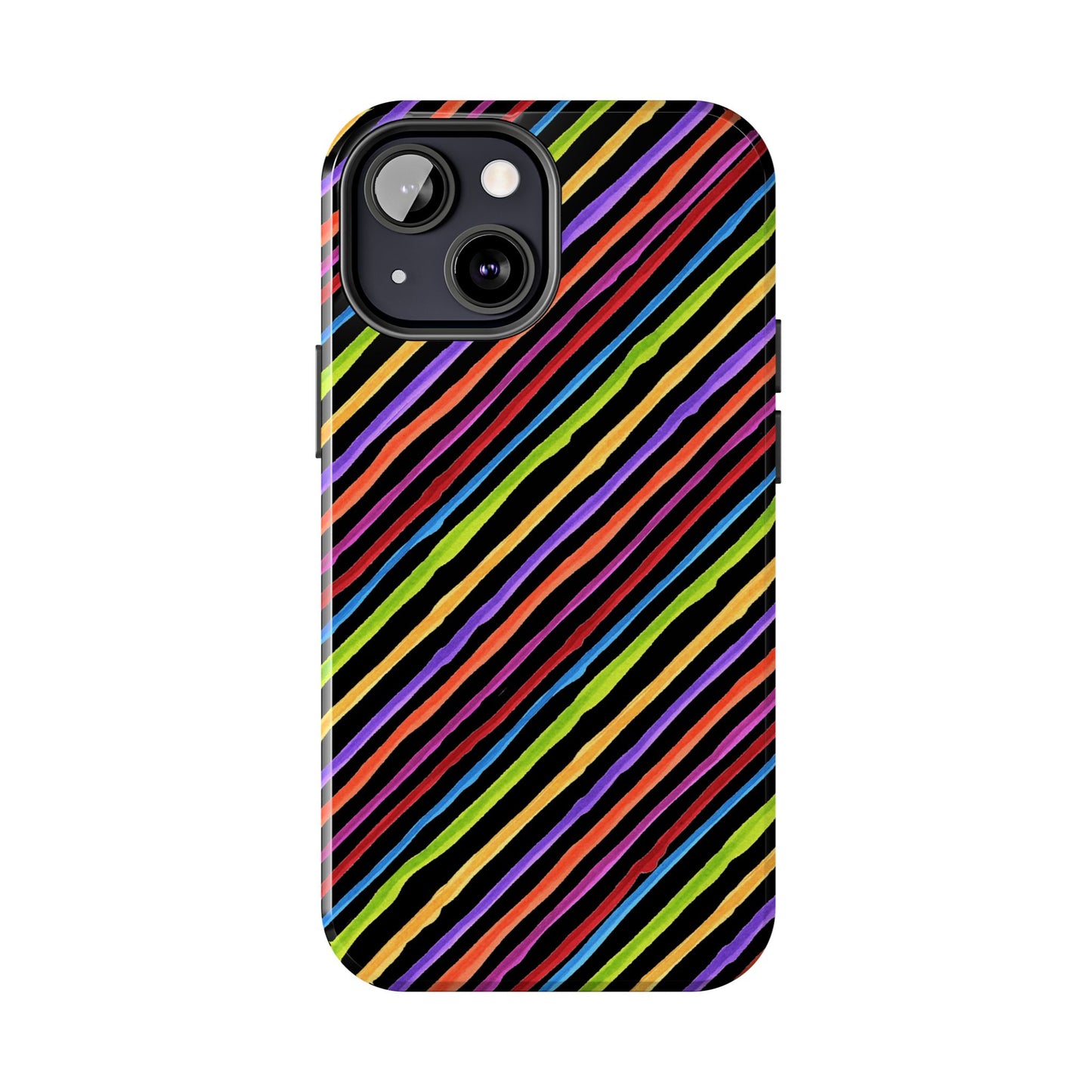 Quirky Bias Stripe Black Phone Case